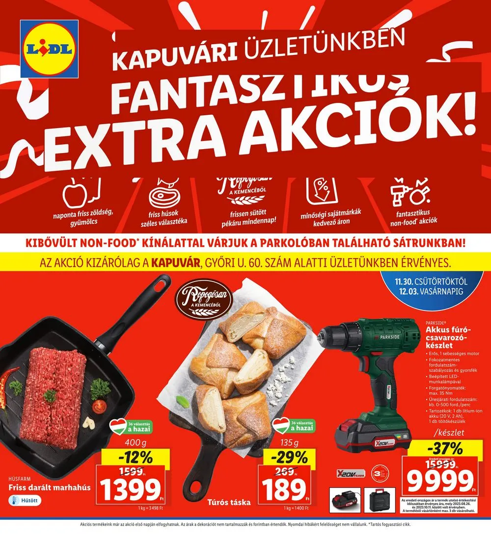 Lidl akciós újság Regionális 11.30–12.03