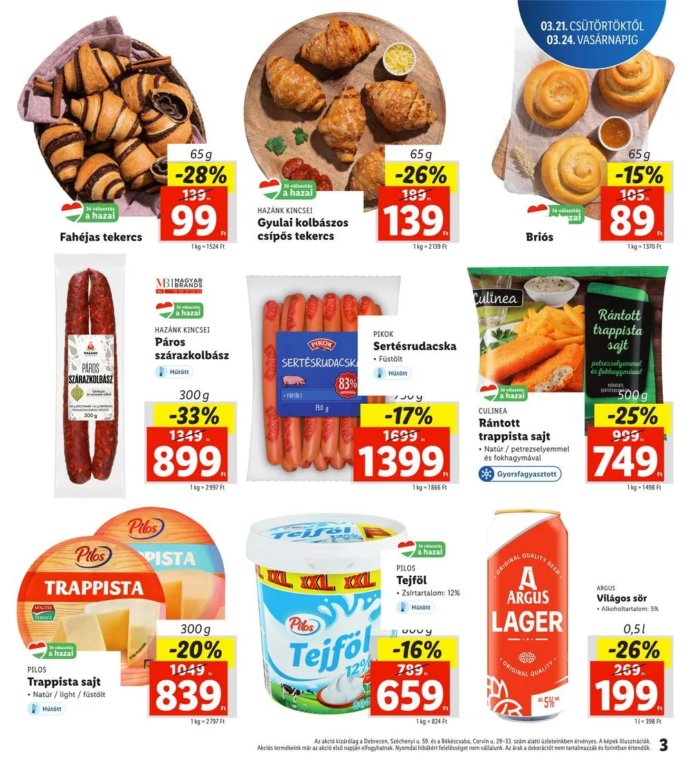 Lidl akciós újság Regionális 03.21–03.24 – 3. oldal