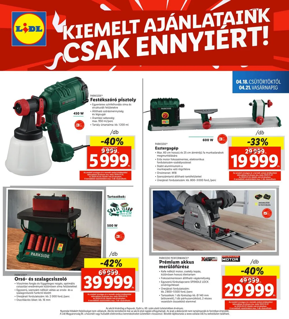 Lidl akciós újság Regionális 04.18–04.21 – 4. oldal