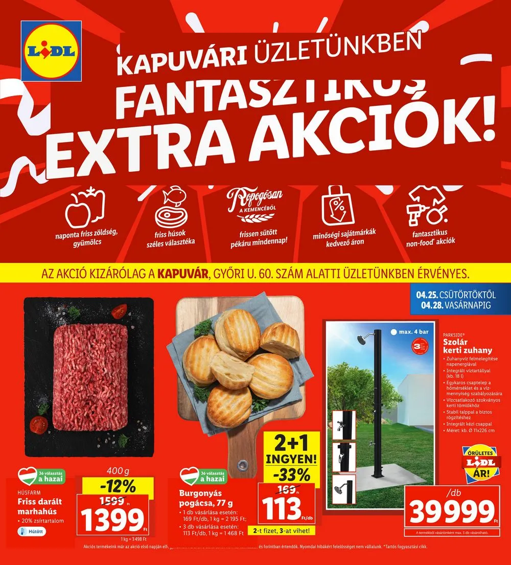 Lidl akciós újság Regionális 04.25–04.28