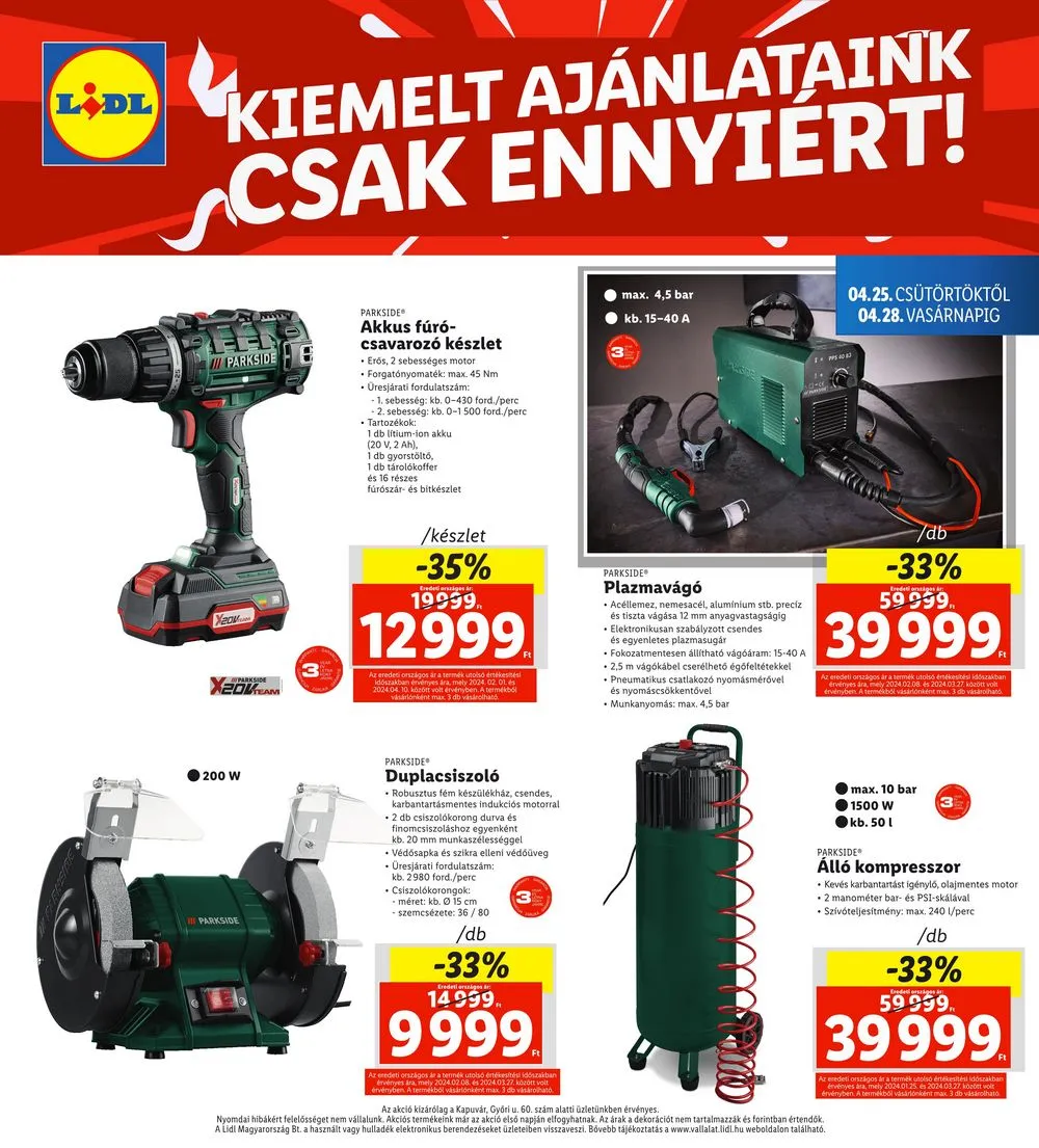 Lidl akciós újság Regionális 04.25–04.28 – 4. oldal
