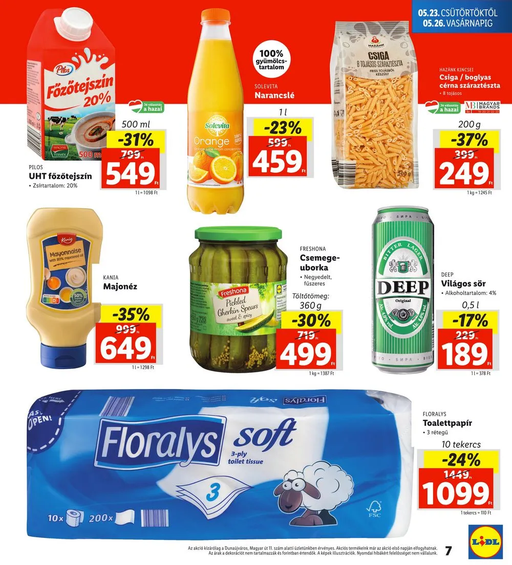 Lidl akciós újság Regionális 05.23–05.26 – 7. oldal