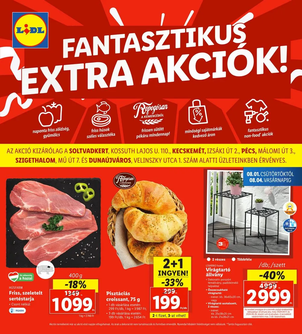 Lidl akciós újság Regionális 08.01–08.04