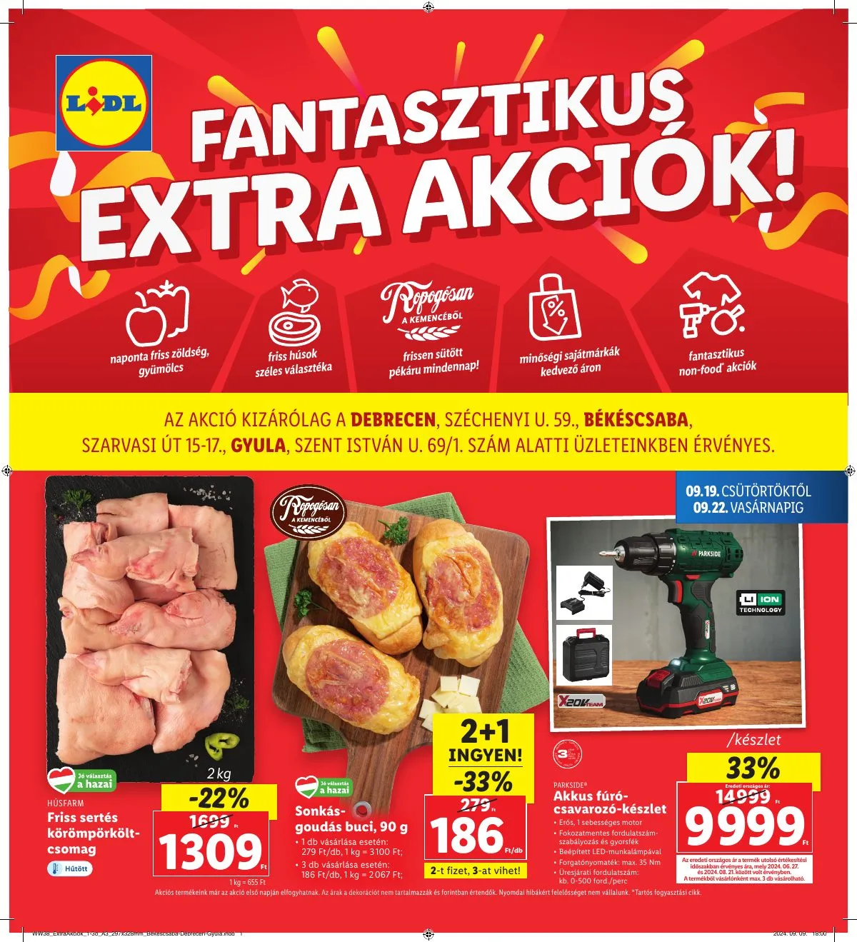Lidl akciós újság Regionális 09.19–09.22