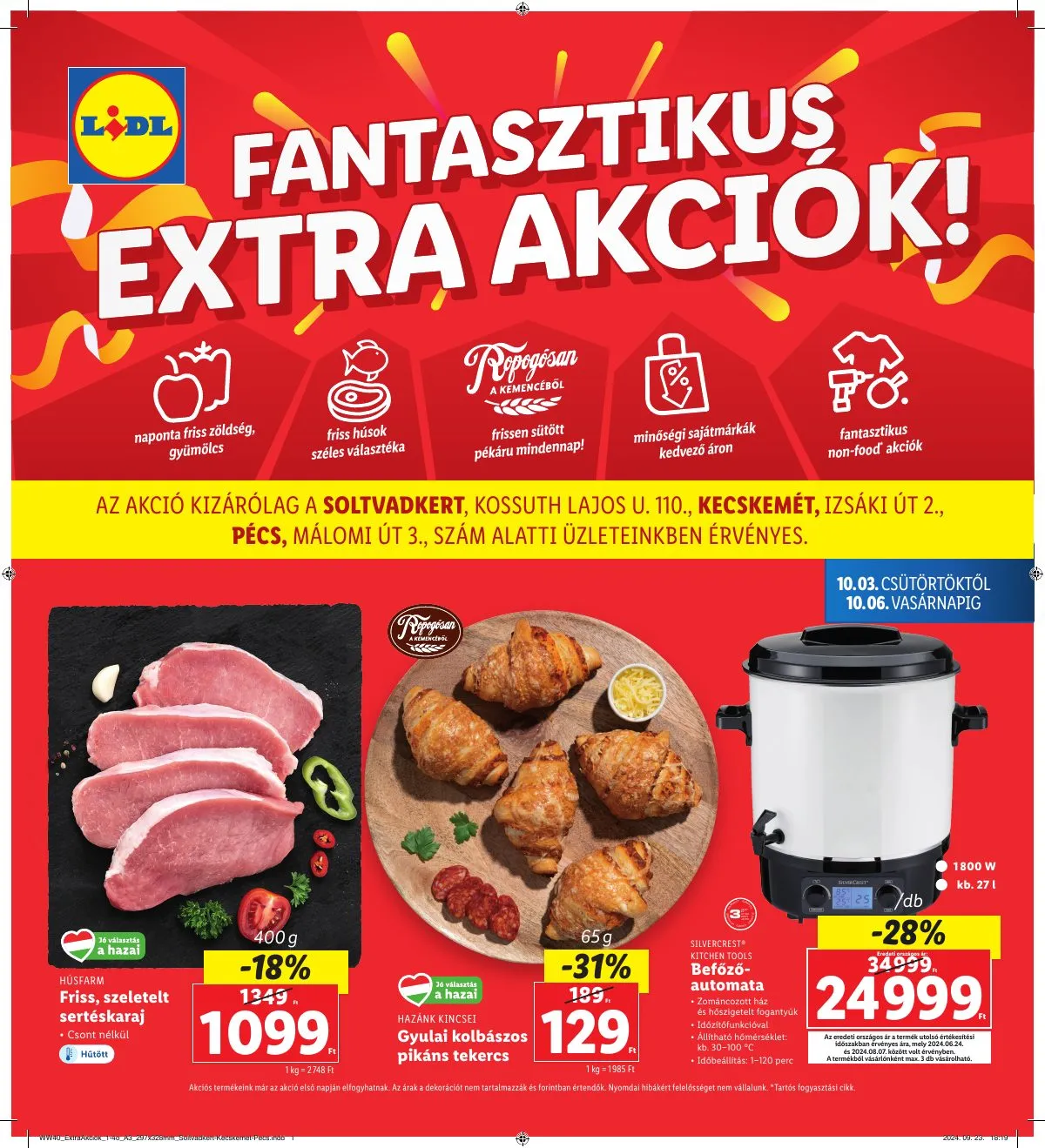 Lidl akciós újság Regionális 10.03–10.06