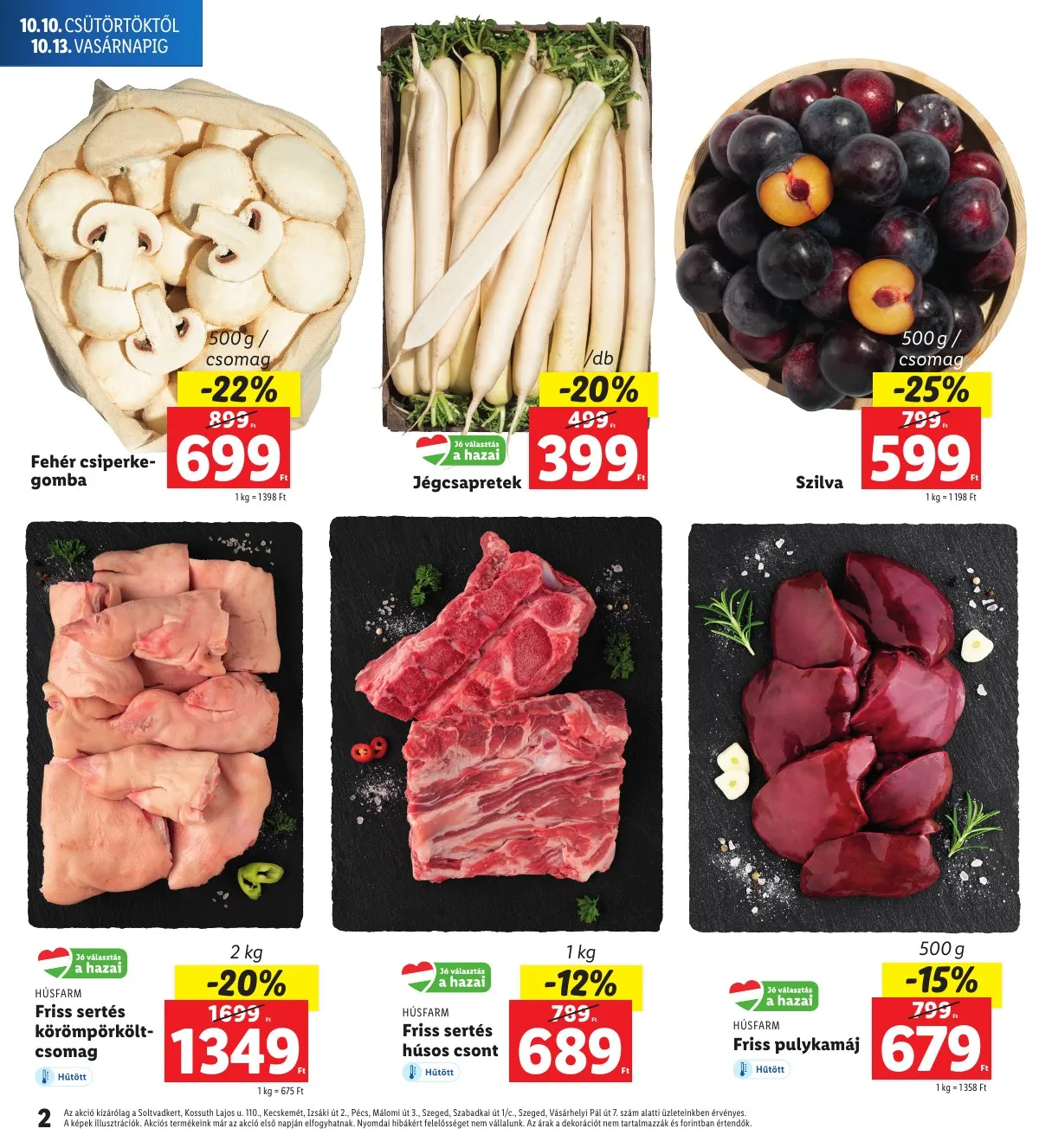 Lidl akciós újság Regionális 10.10–10.13 – 2. oldal