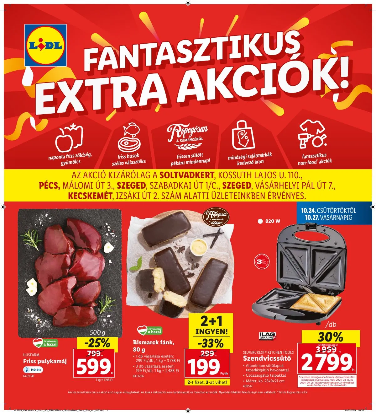 Lidl akciós újság Regionális 10.24–10.27