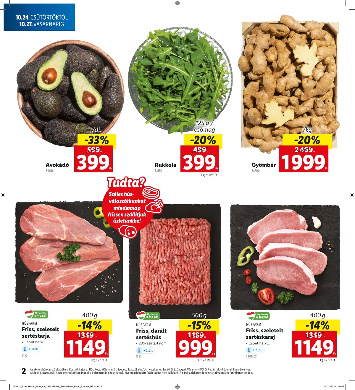 Lidl akciós újság Regionális 10.24–10.27 – 2. oldal