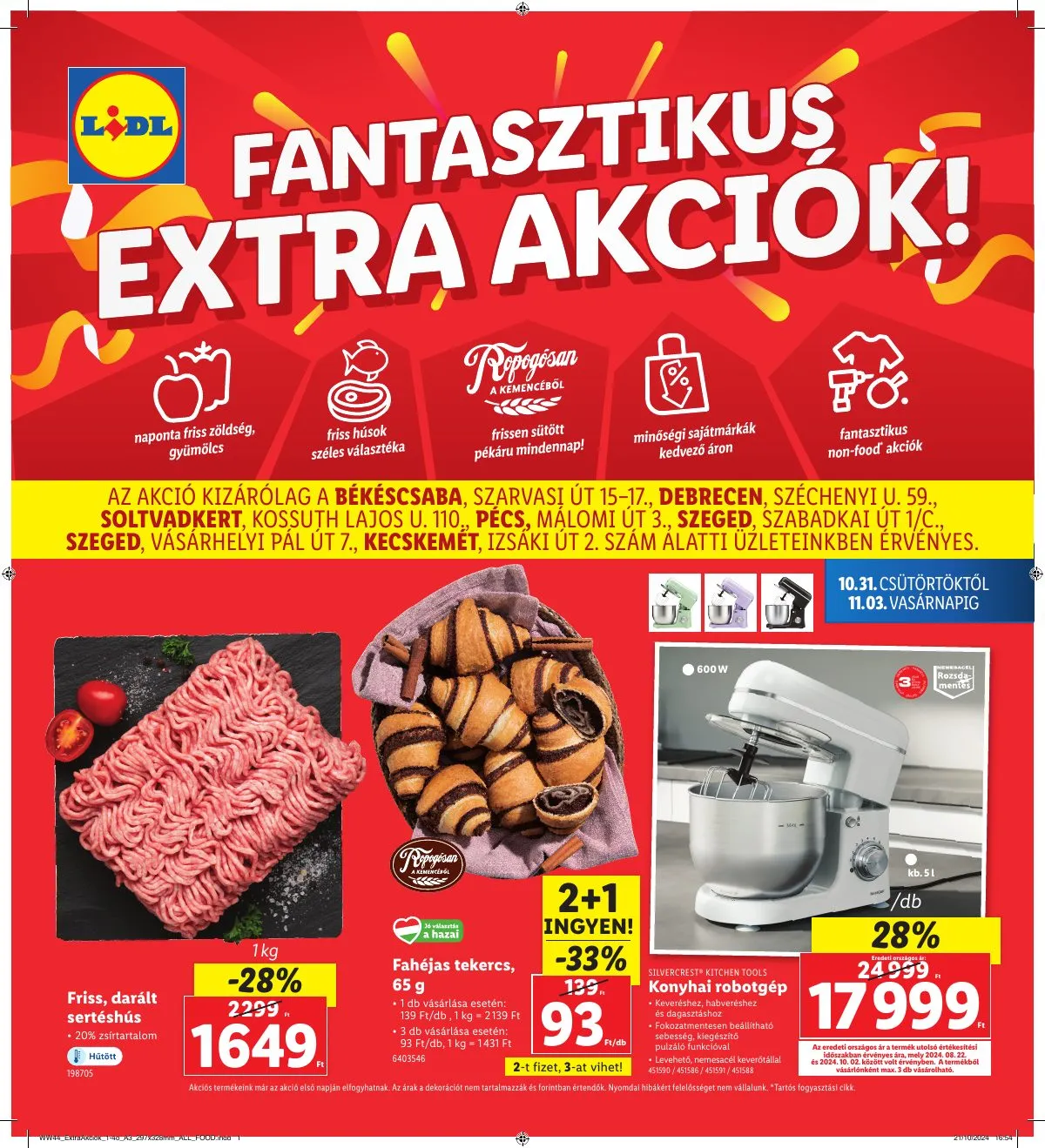 Lidl akciós újság Regionális 10.31–11.03