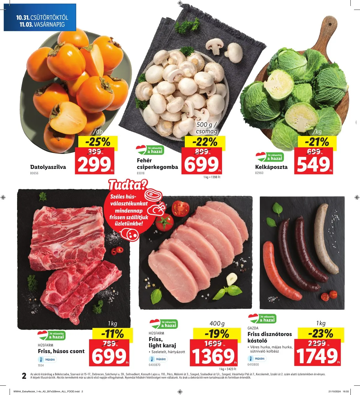 Lidl akciós újság Regionális 10.31–11.03 – 2. oldal