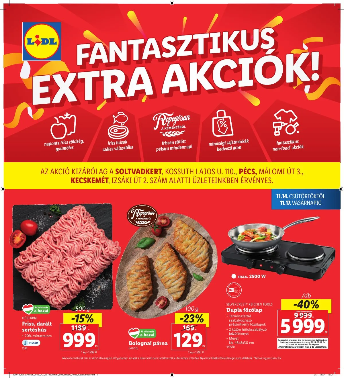 Lidl akciós újság Regionális 11.14–11.17