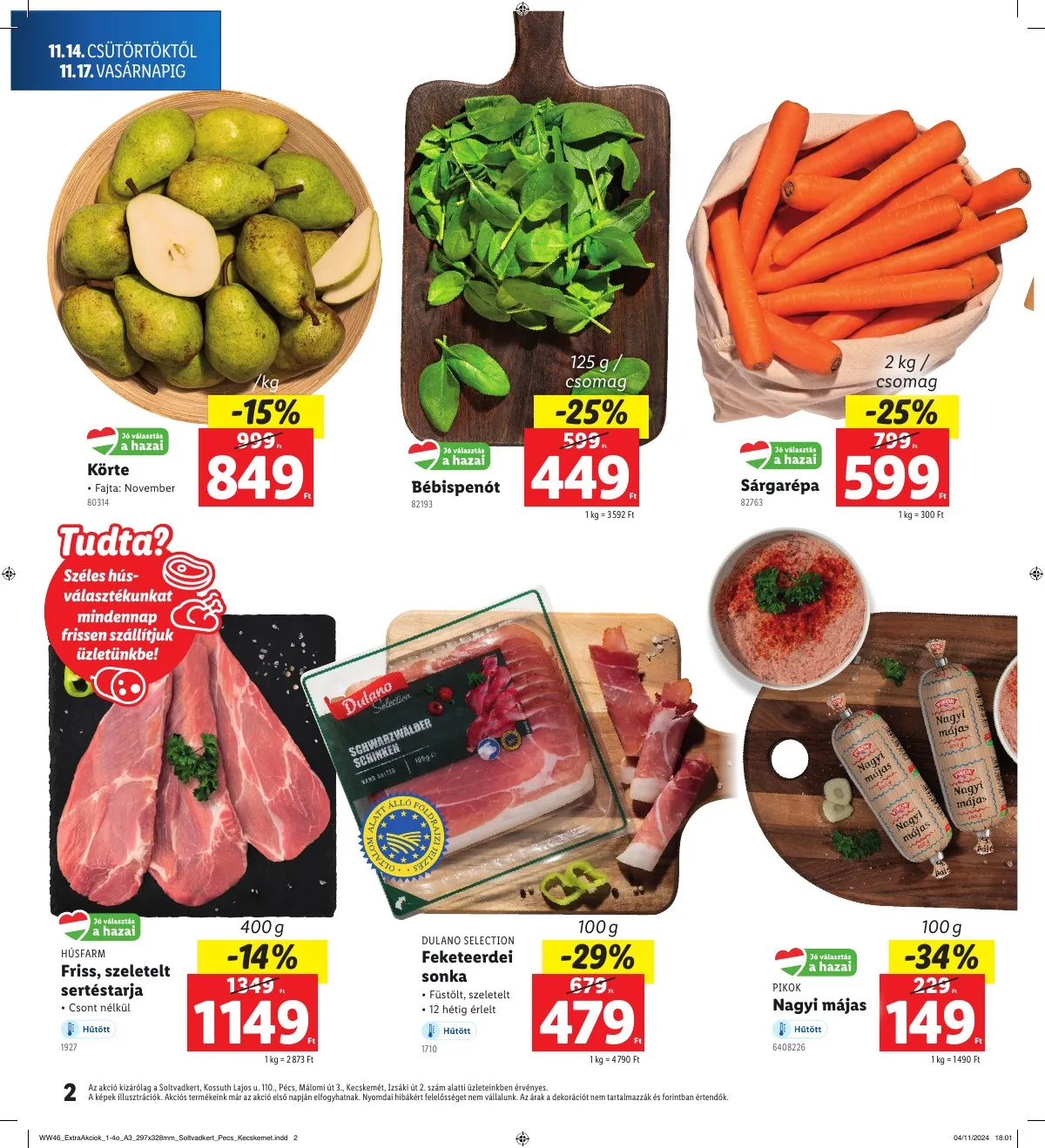 Lidl akciós újság Regionális 11.14–11.17 – 2. oldal