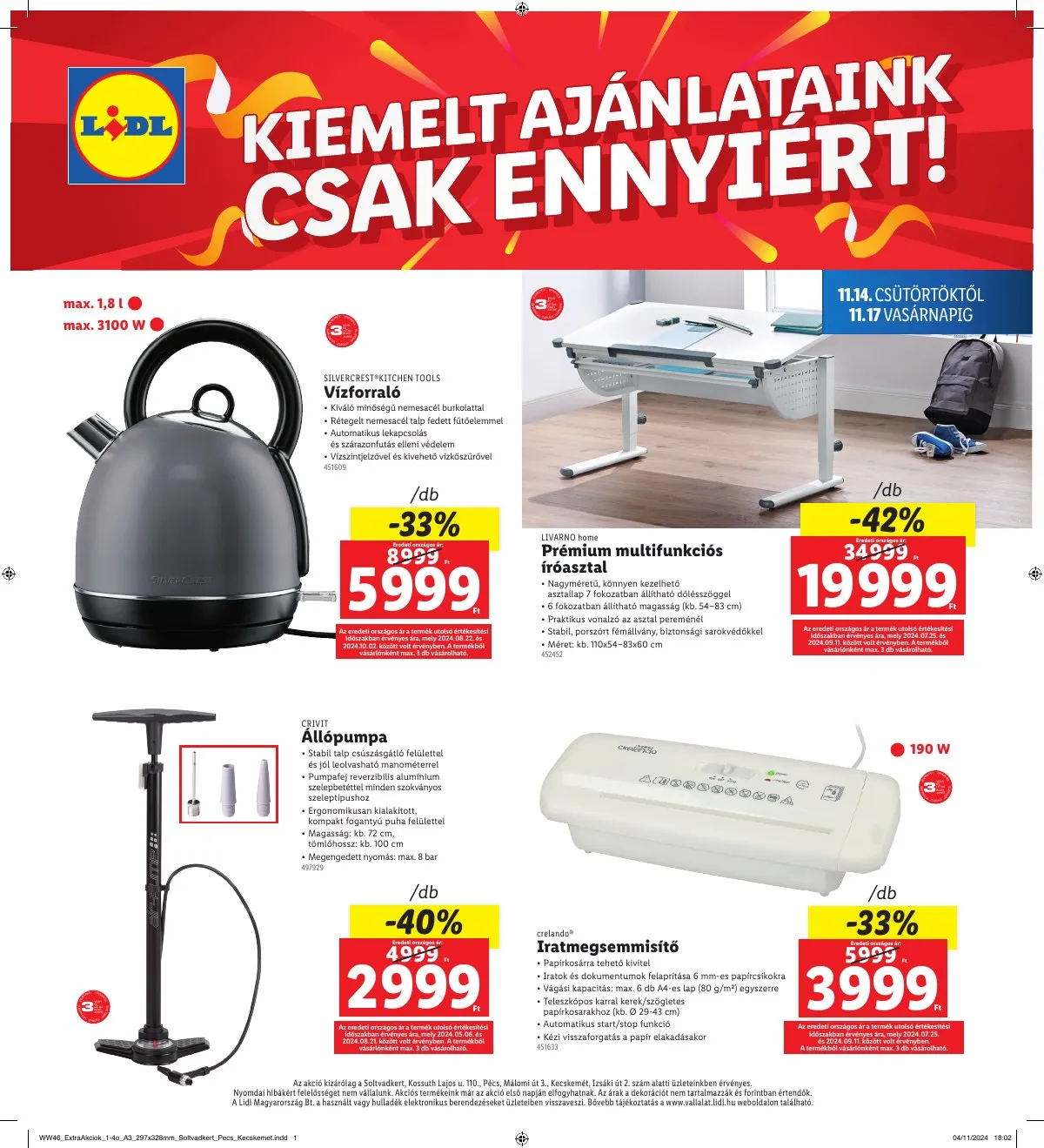 Lidl akciós újság Regionális 11.14–11.17 – 4. oldal