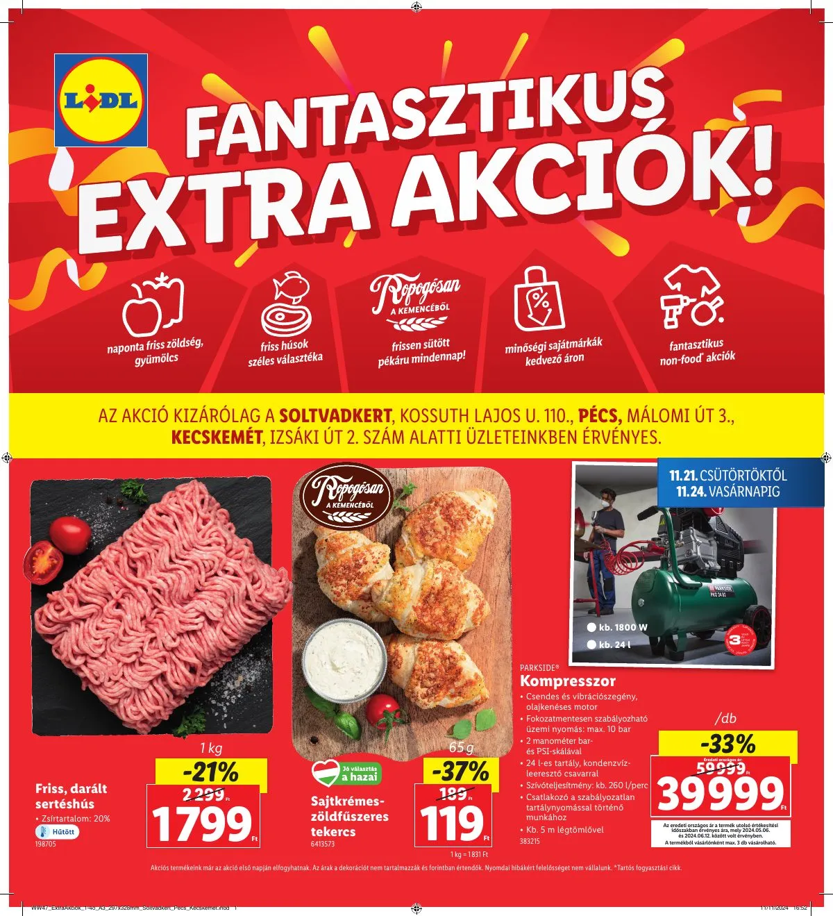 Lidl akciós újság Regionális 11.21–11.24