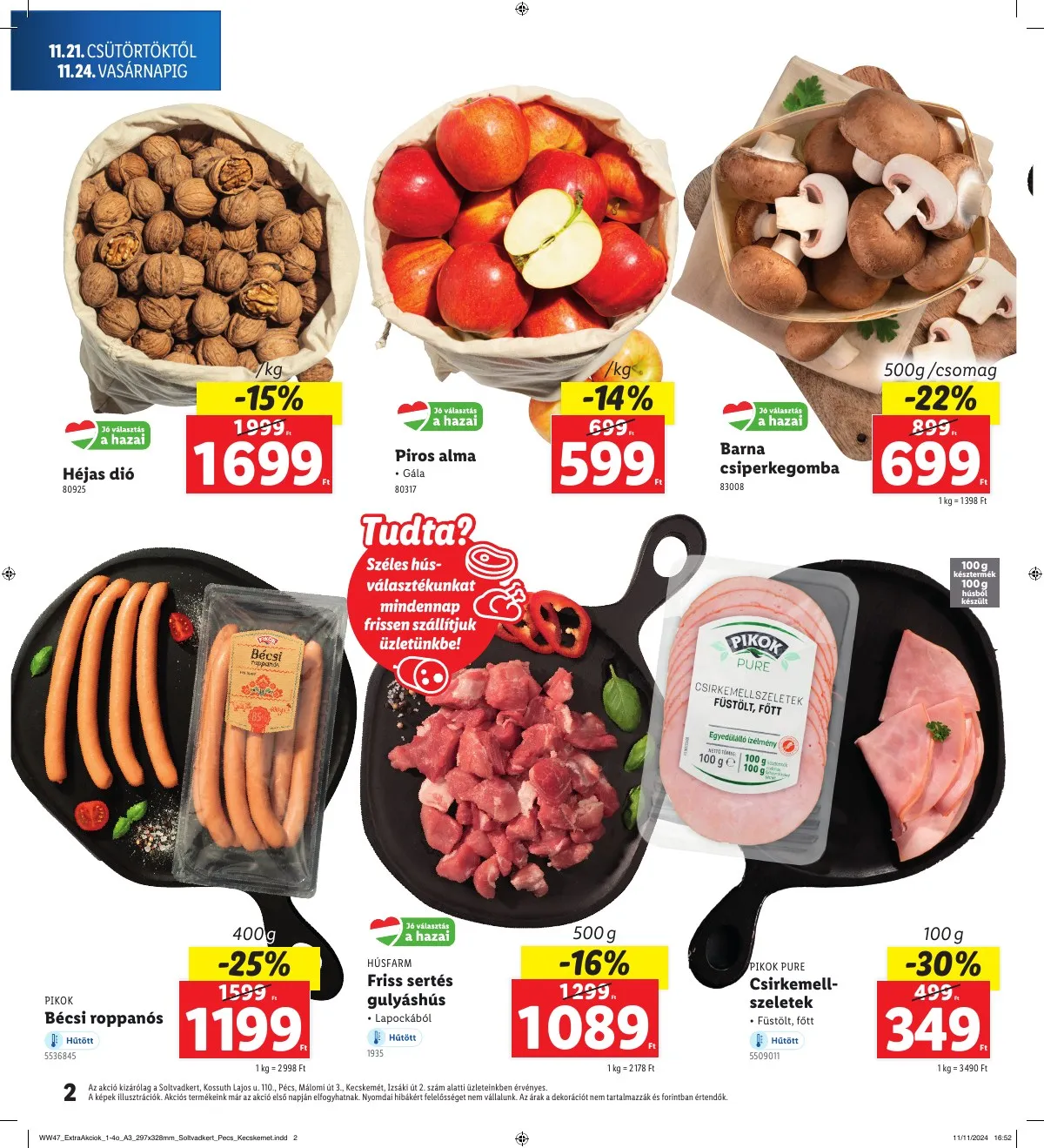 Lidl akciós újság Regionális 11.21–11.24 – 2. oldal