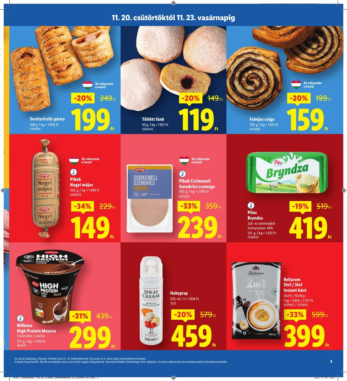 Lidl akciós újság Regionális 11.20–11.23 – 3. oldal
