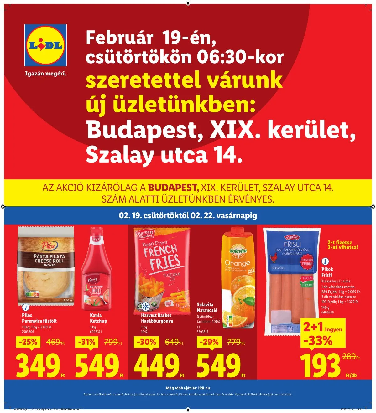 Lidl akciós újság Regionális 02.19–02.22