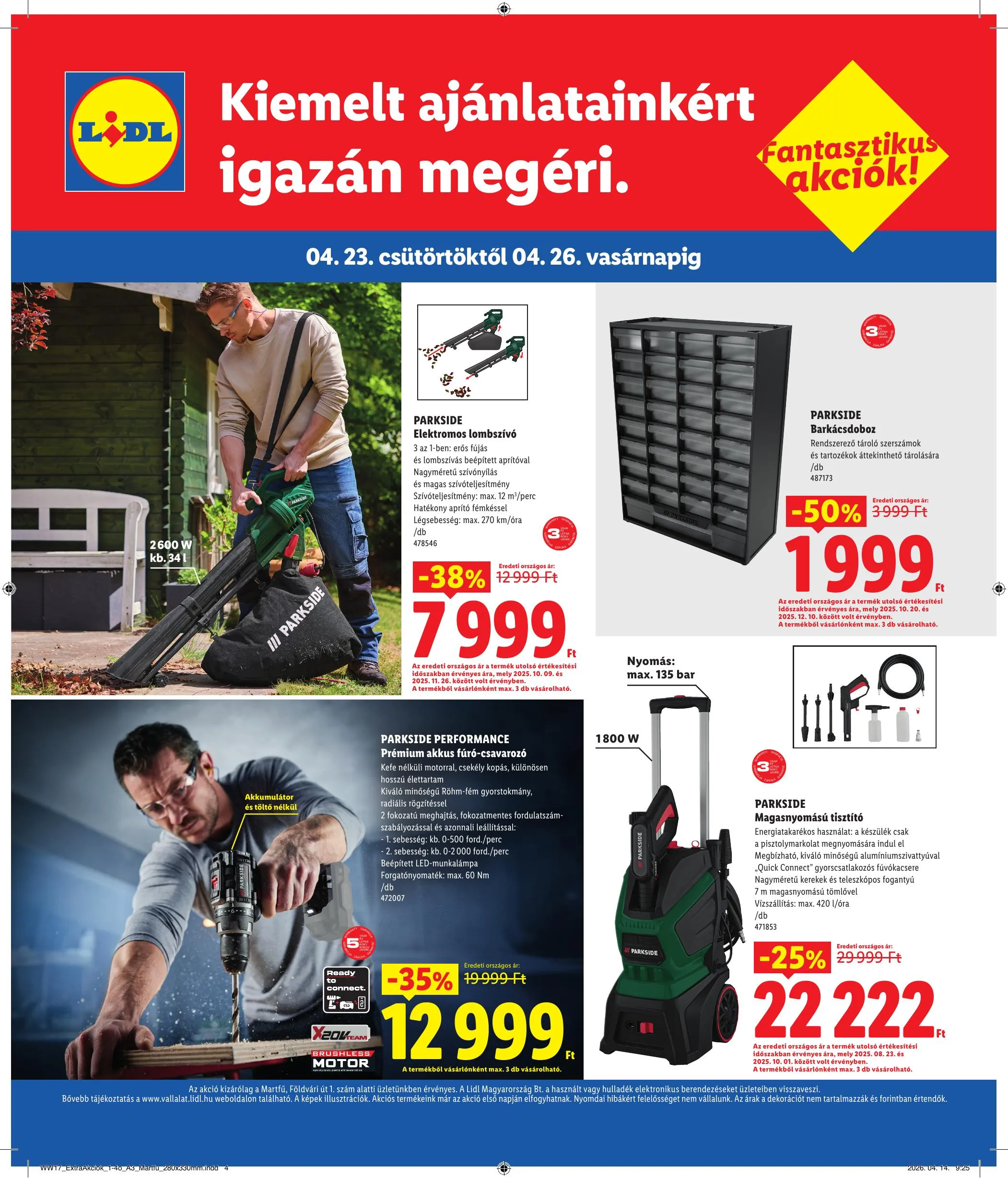 Lidl akciós újság Regionális 04.23–04.26 – 4. oldal
