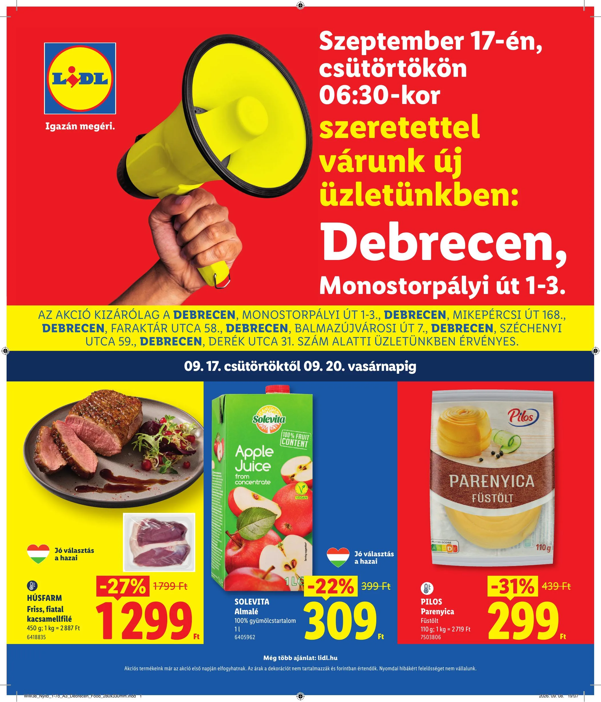 Lidl akciós újság Regionális 09.17–09.20