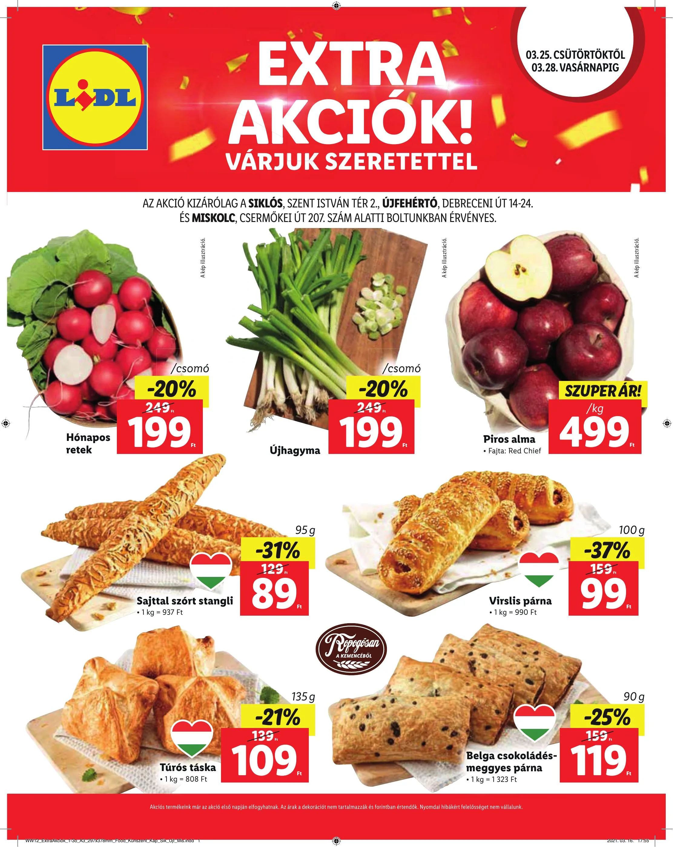 Lidl akciós újság Siklos Ujfeherto Miskolc 03.25–03.28