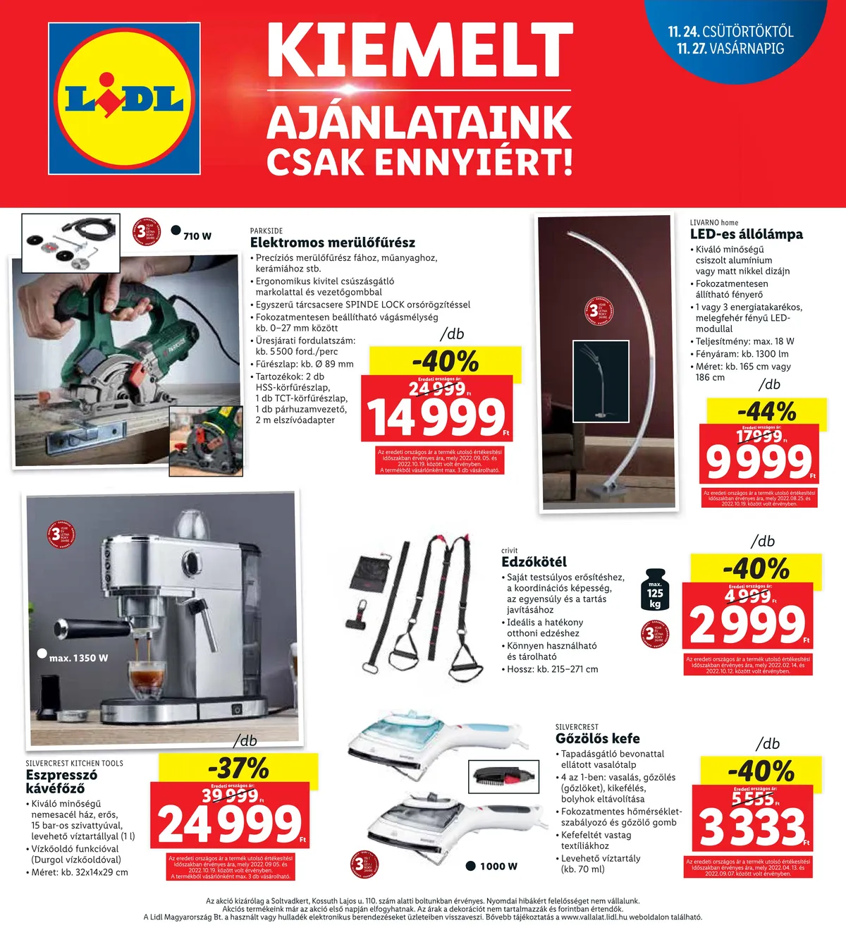 Lidl akciós újság Soltvadkert 11.24–11.27 – 4. oldal