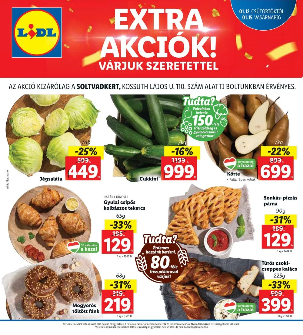 Lidl akciós újság Soltvadkert 01.12–01.15