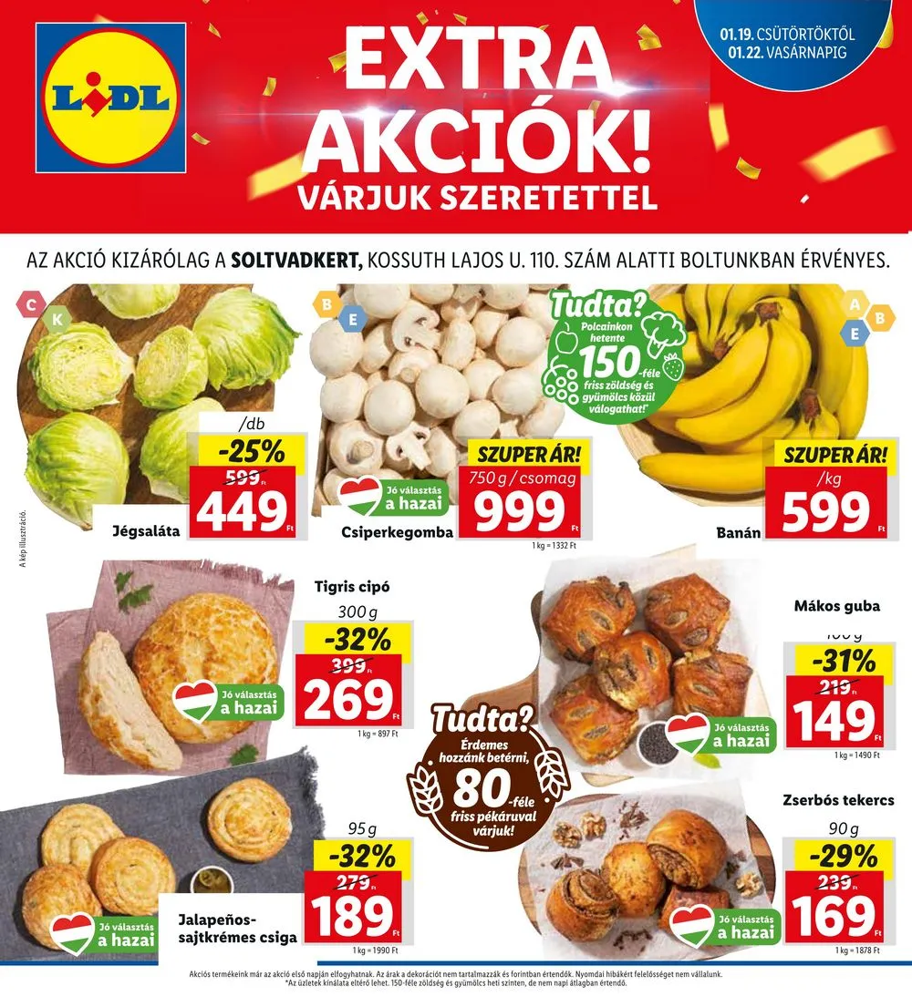 Lidl akciós újság Soltvadkert 01.19–01.22