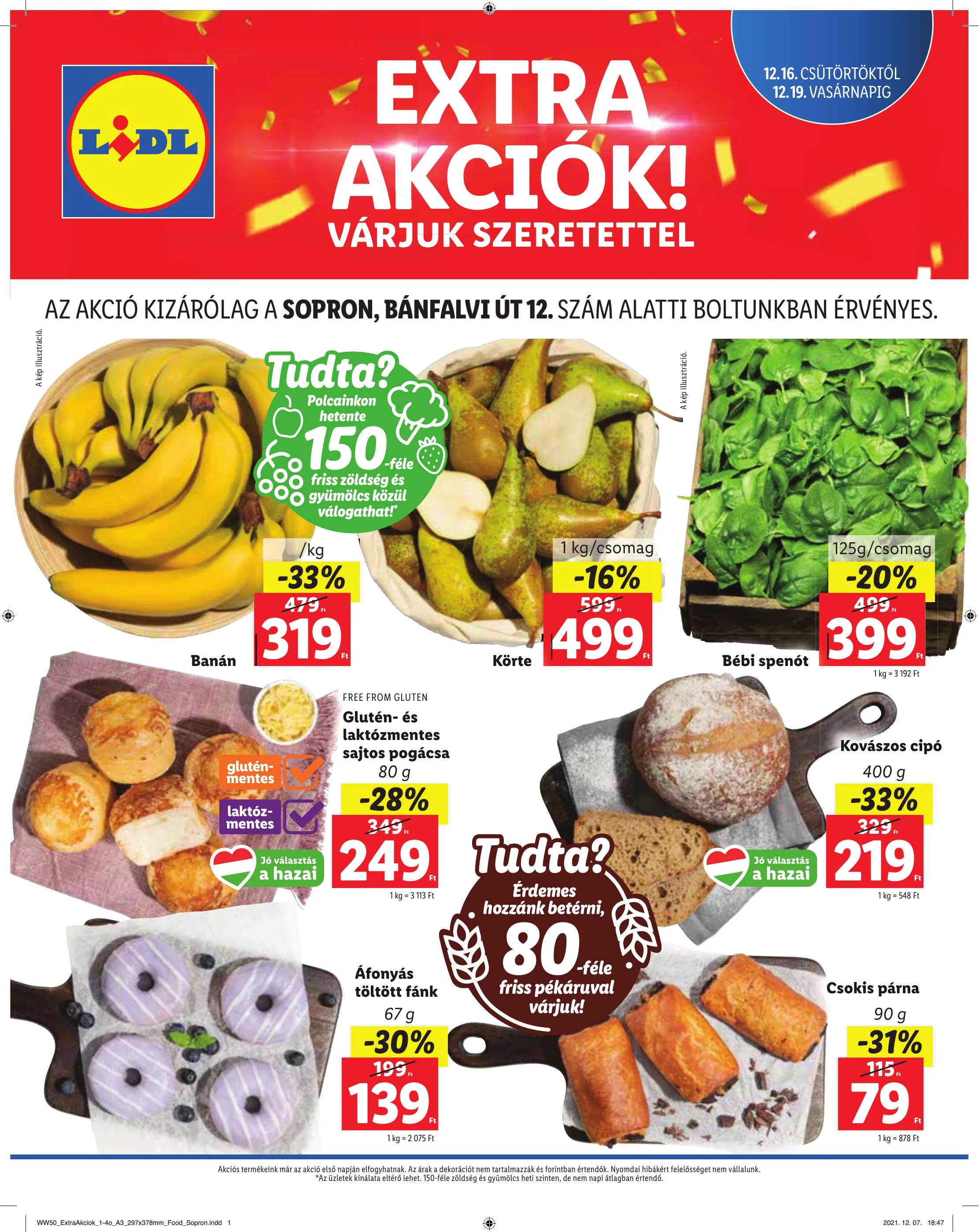 Lidl akciós újság Sopron 12.16–12.19