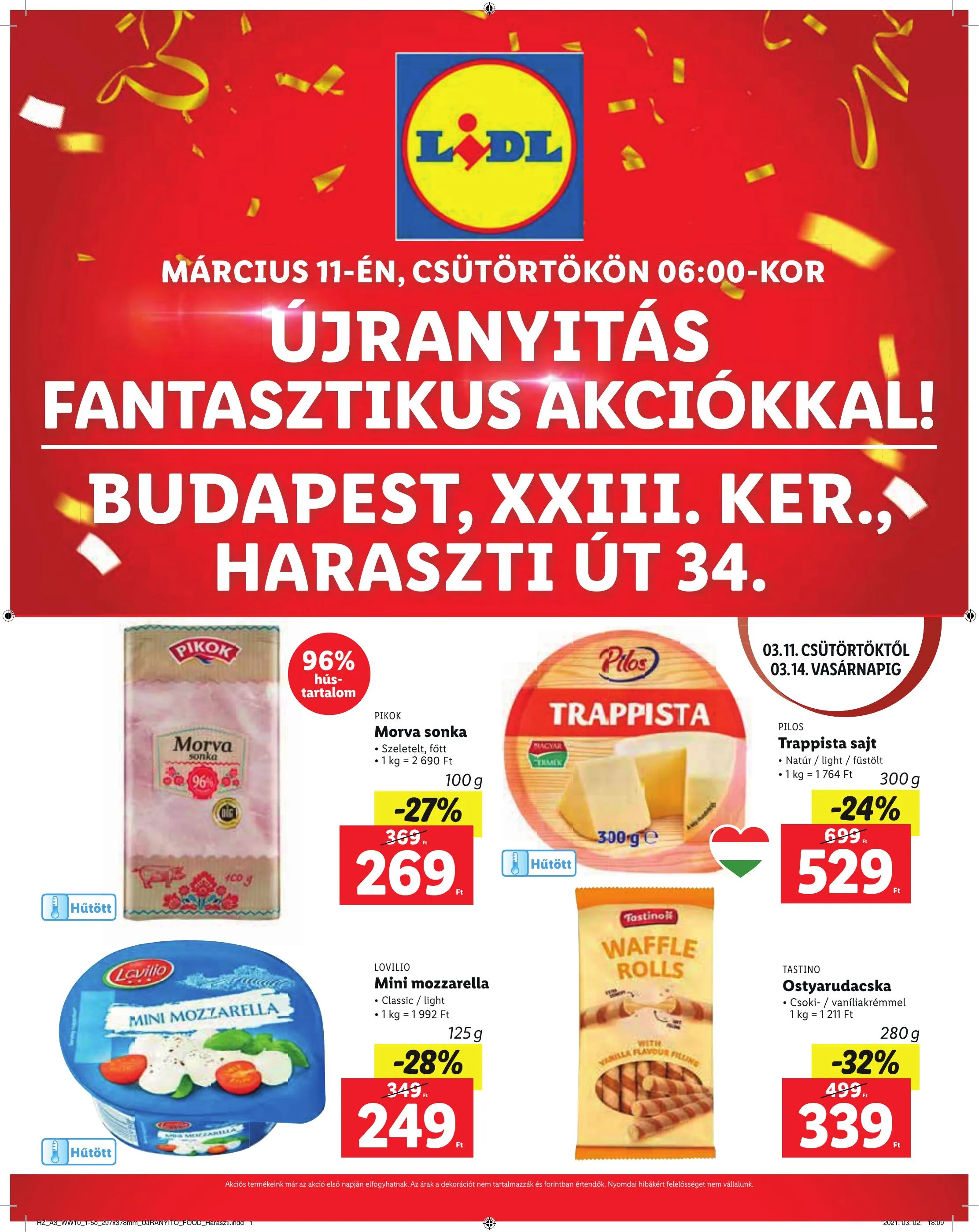 Lidl akciós újság Soroksar 03.11–03.14