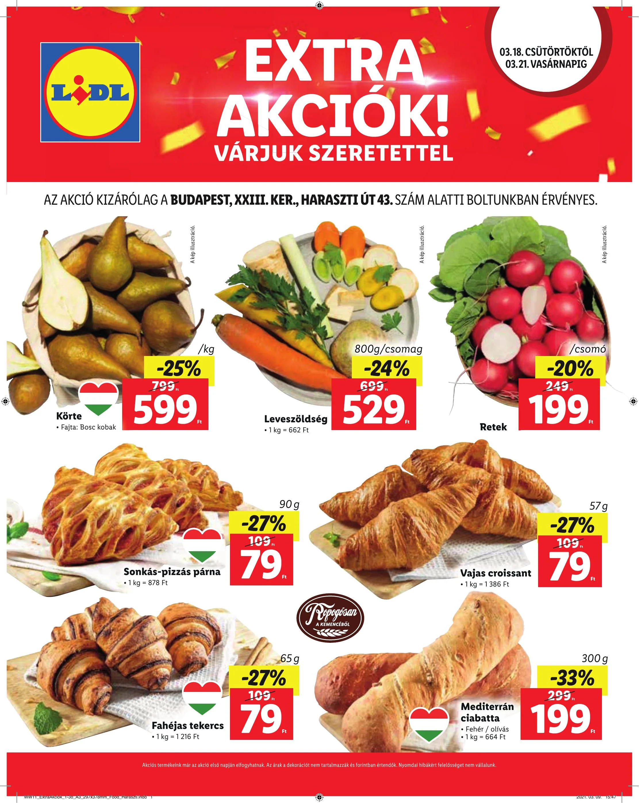 Lidl akciós újság Soroksar 03.18–03.21