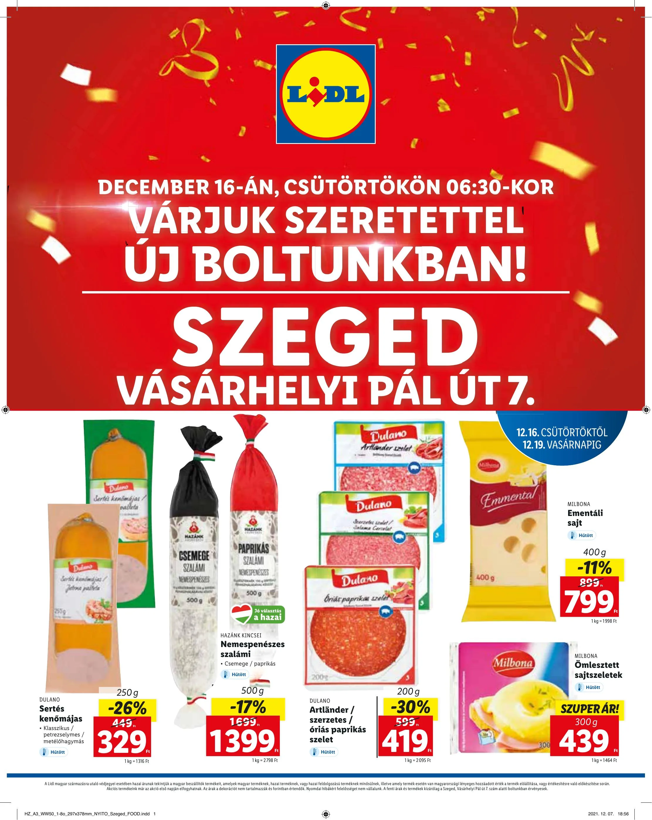 Lidl akciós újság Szeged 12.16–12.19