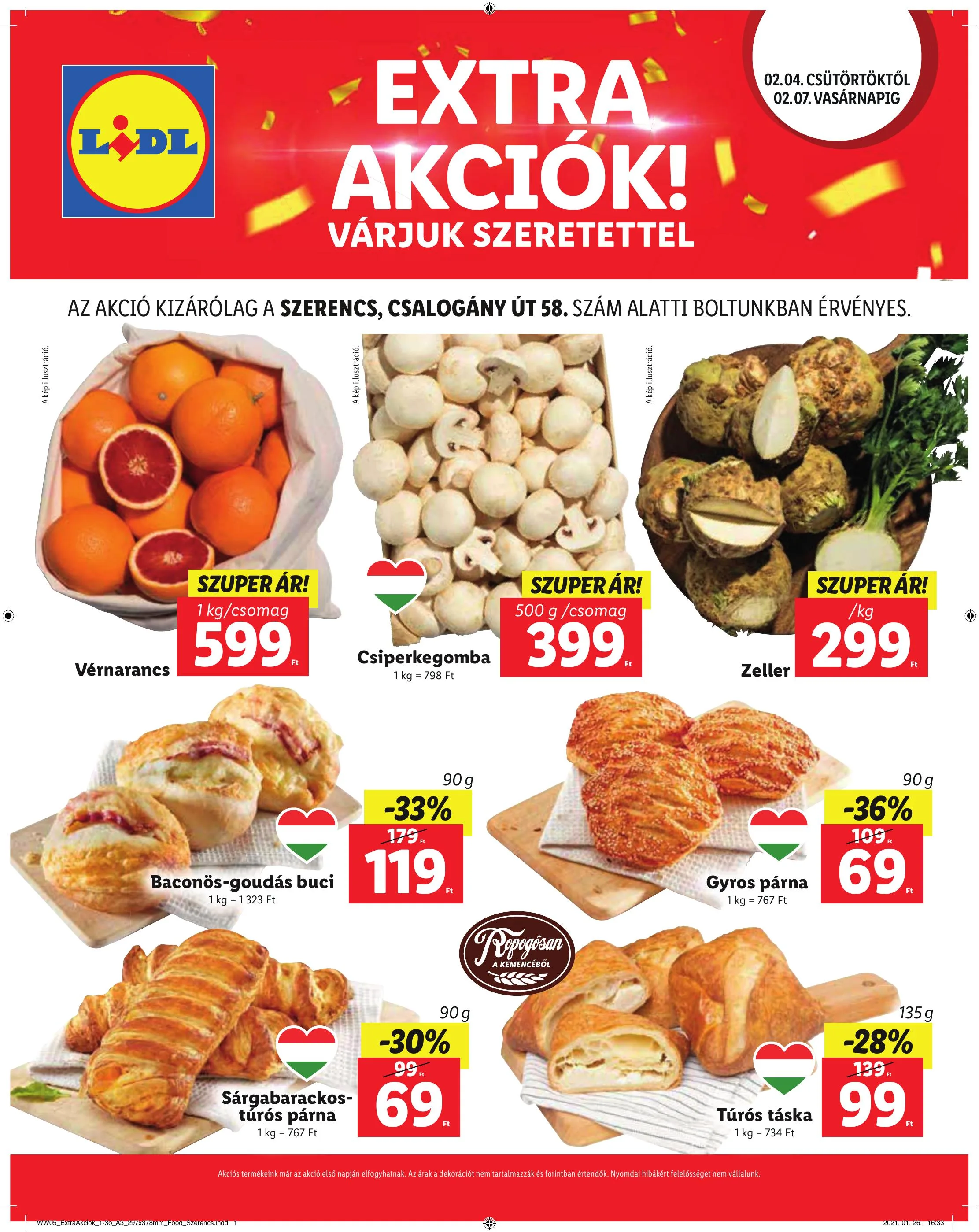 Lidl akciós újság Szerencs 02.04–02.07