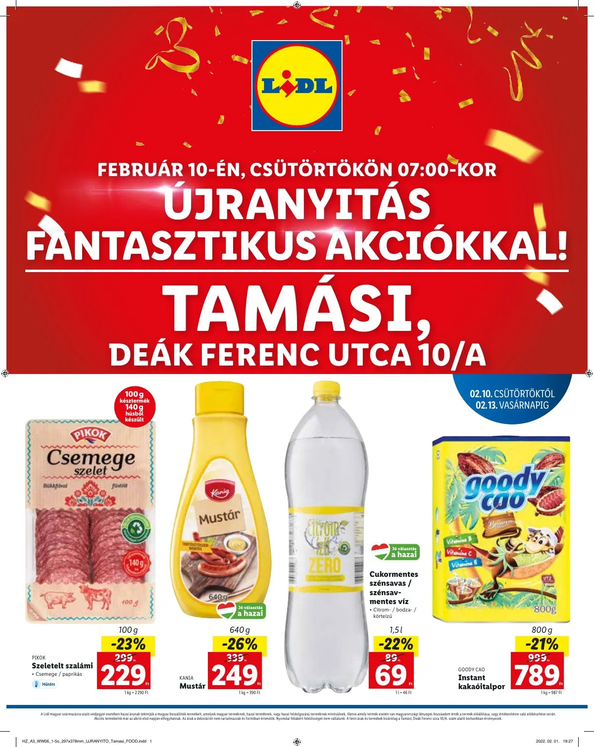 Lidl akciós újság Tamasi 02.10–02.13