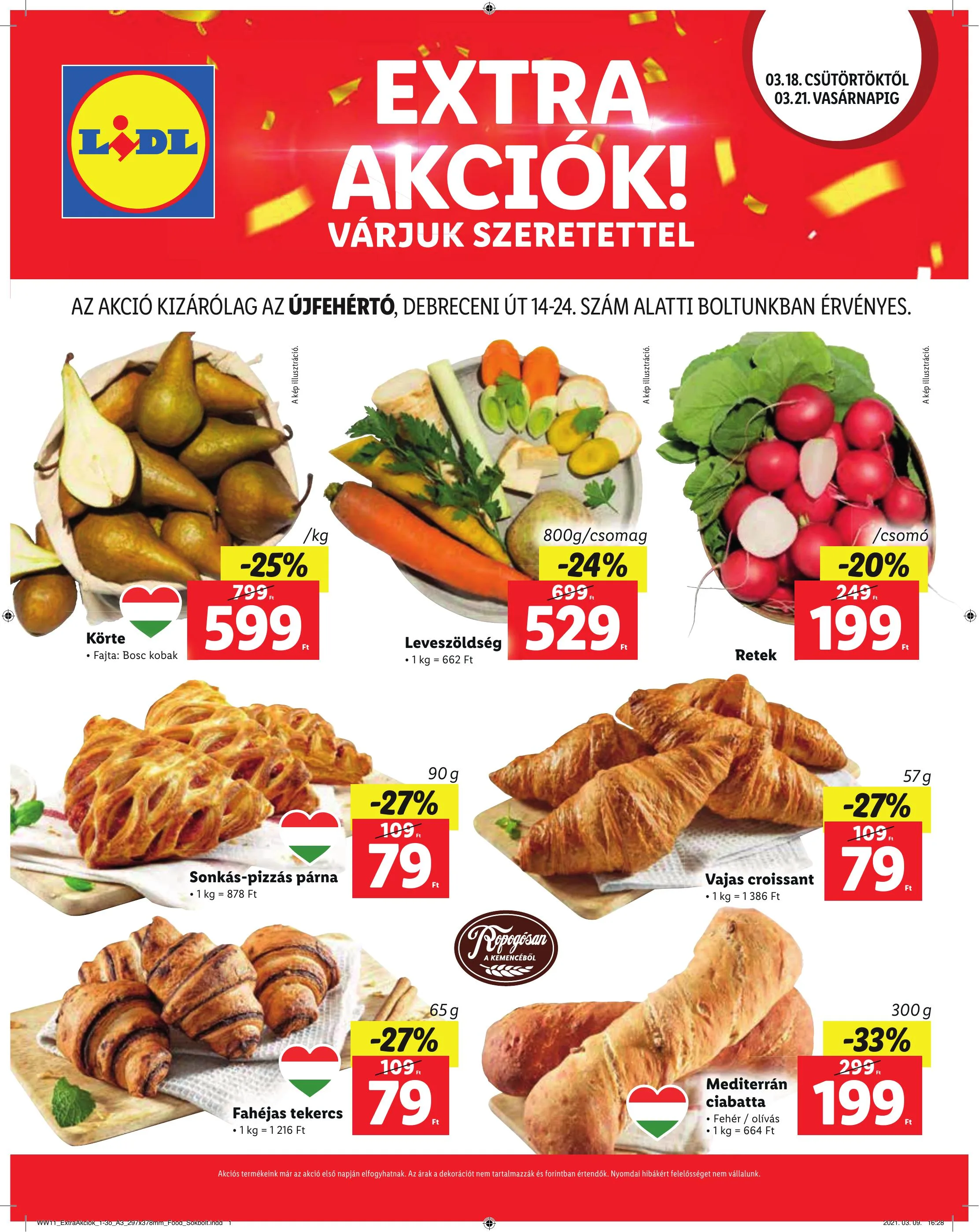 Lidl akciós újság Ujfeherto 03.18–03.21