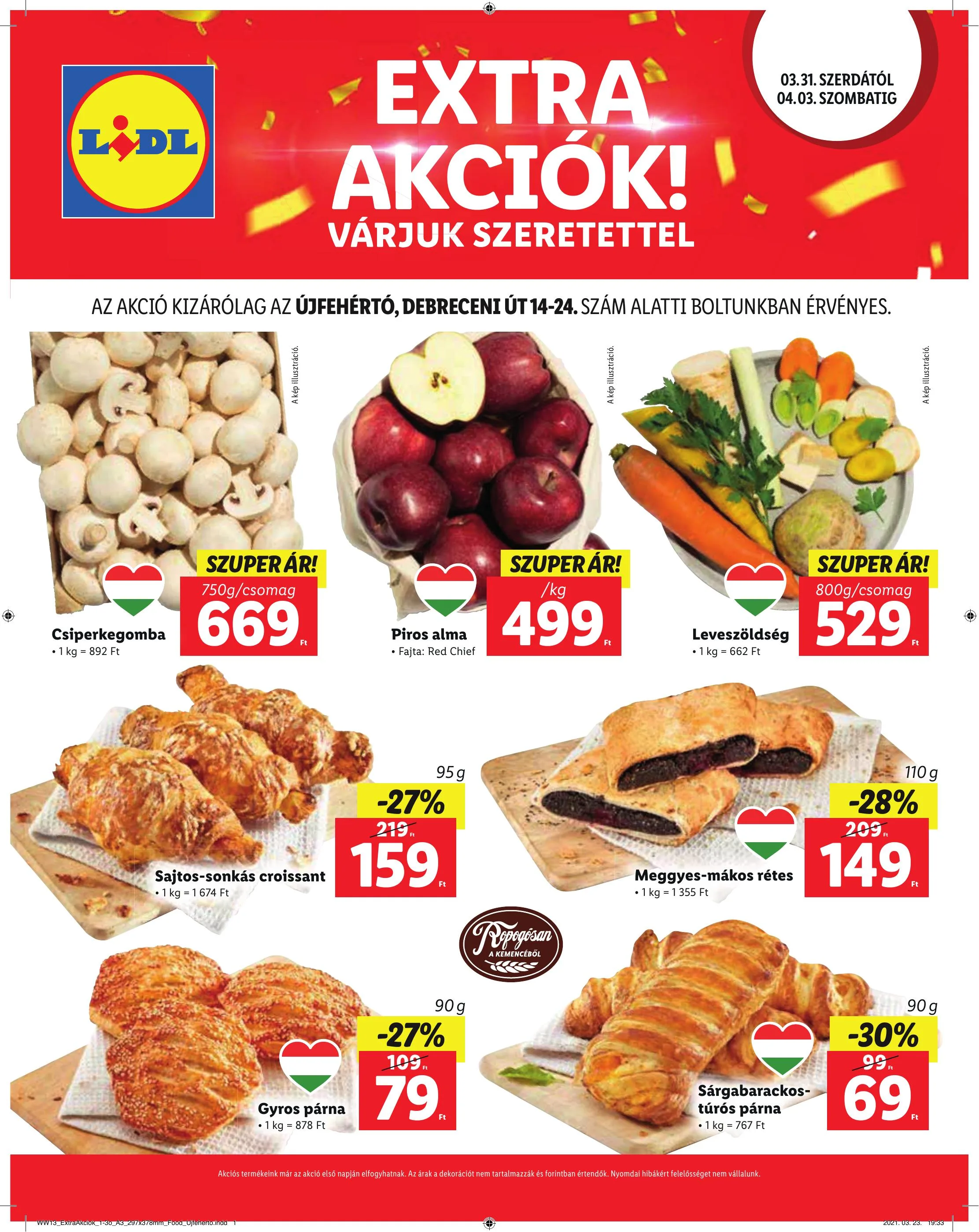 Lidl akciós újság Ujfeherto 03.31–04.03