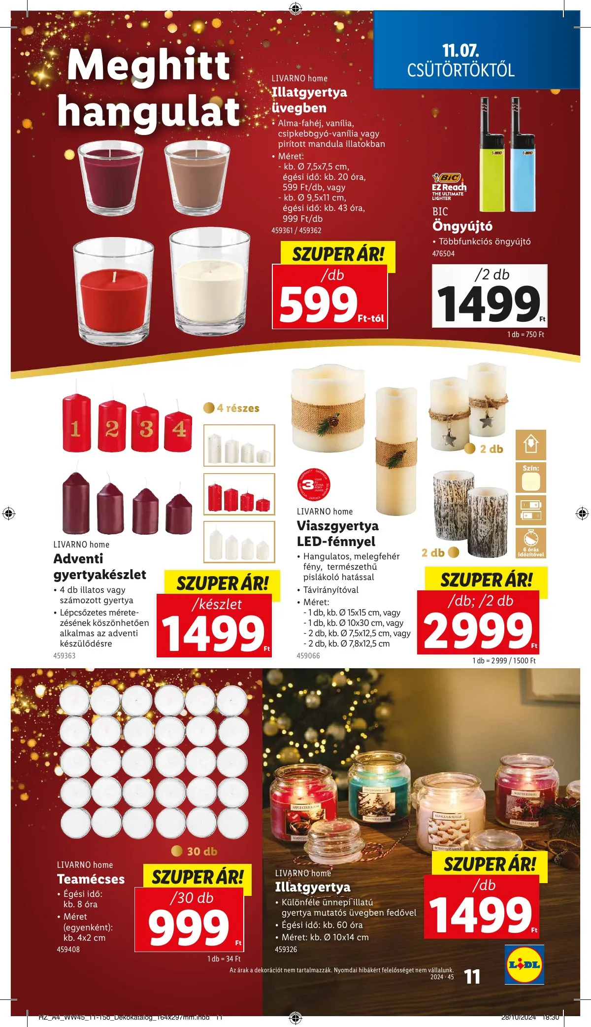 Lidl akciós újság Unnepi dekoracio 11.07–11.07 – 11. oldal