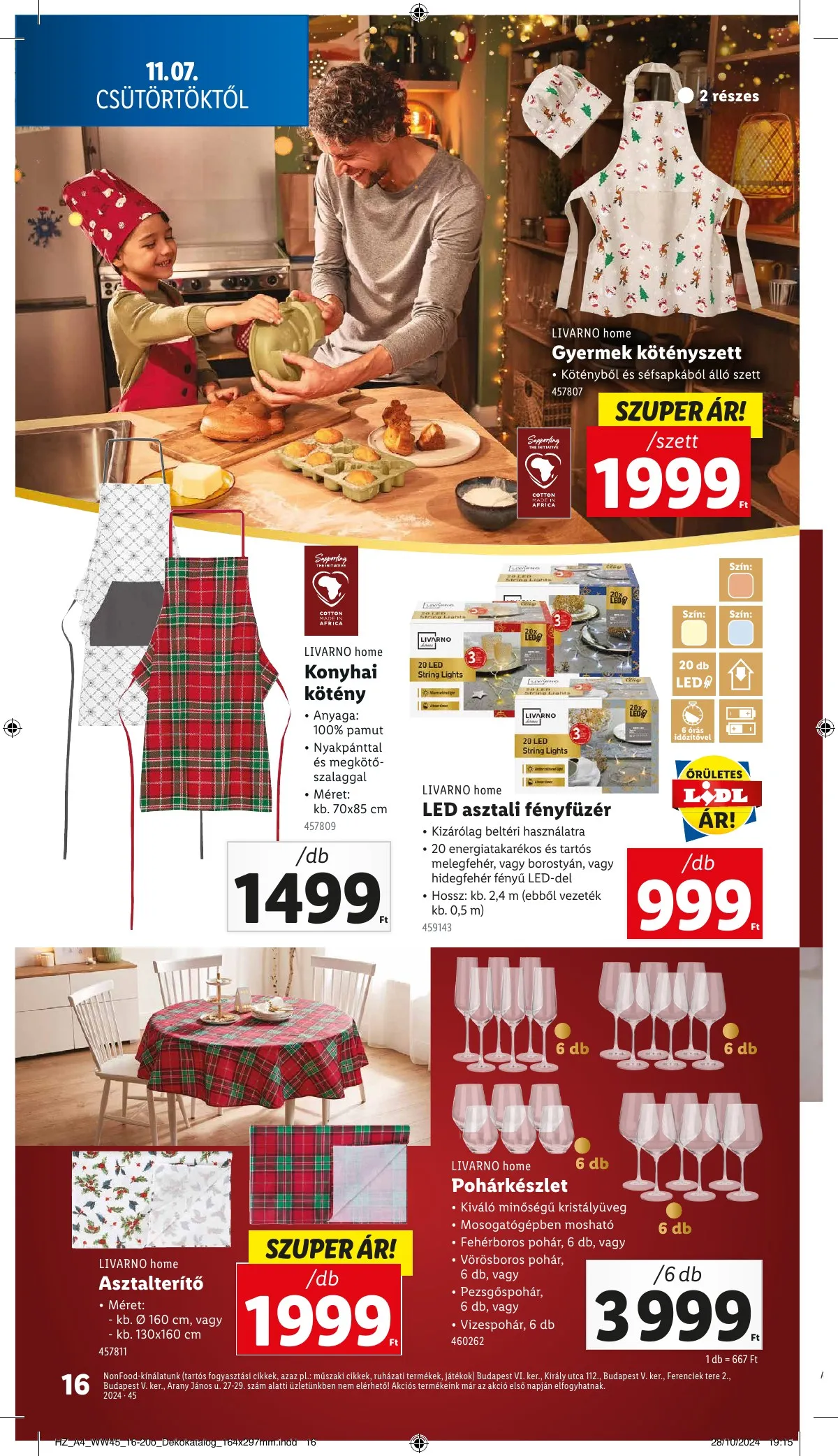 Lidl akciós újság Unnepi dekoracio 11.07–11.07 – 16. oldal