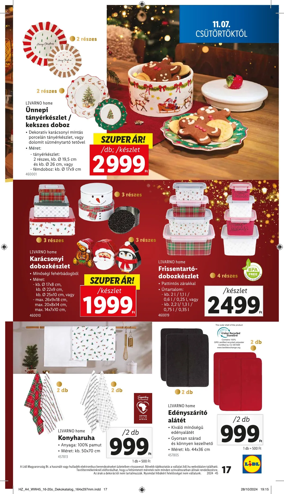 Lidl akciós újság Unnepi dekoracio 11.07–11.07 – 17. oldal
