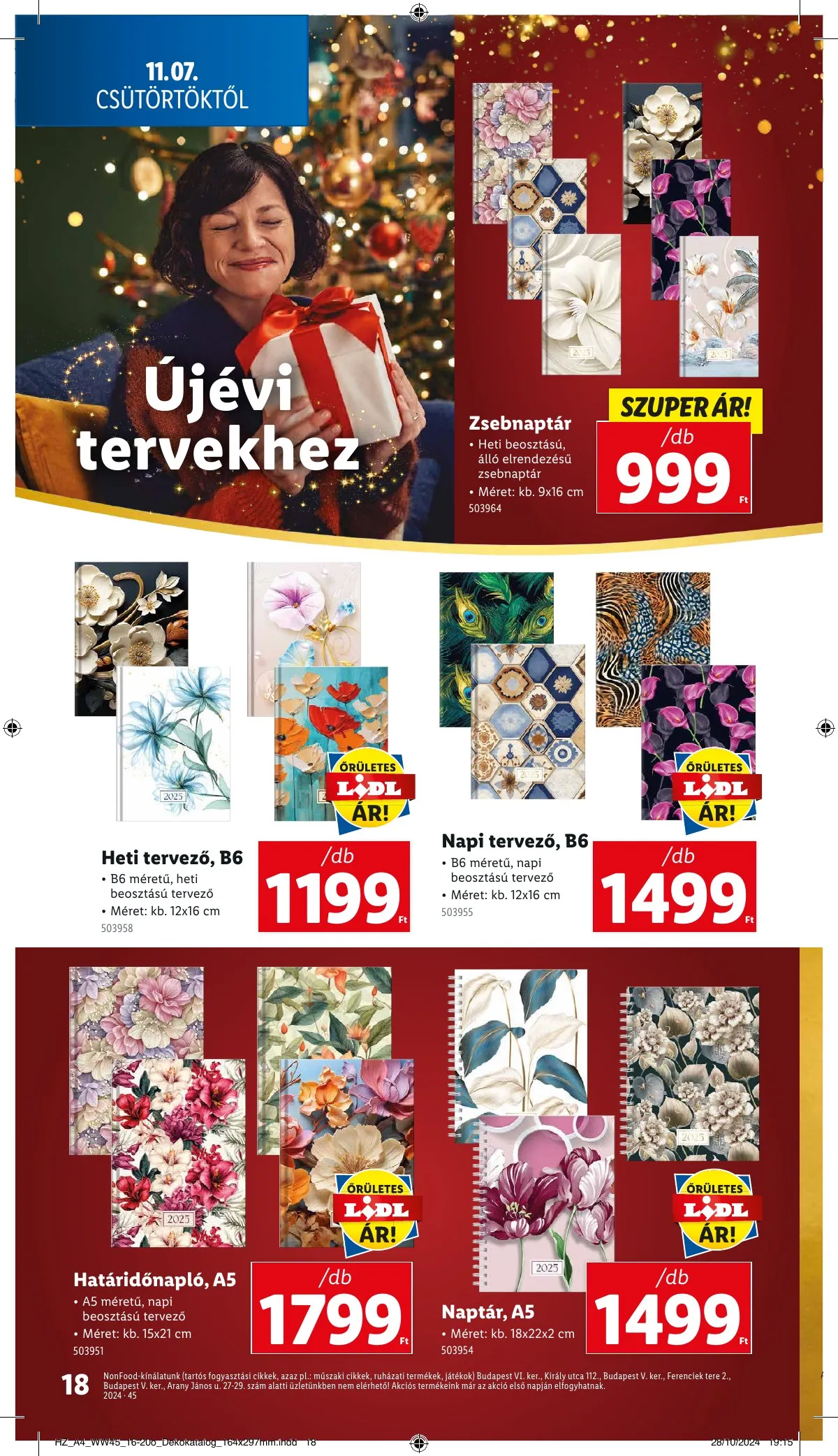 Lidl akciós újság Unnepi dekoracio 11.07–11.07 – 18. oldal
