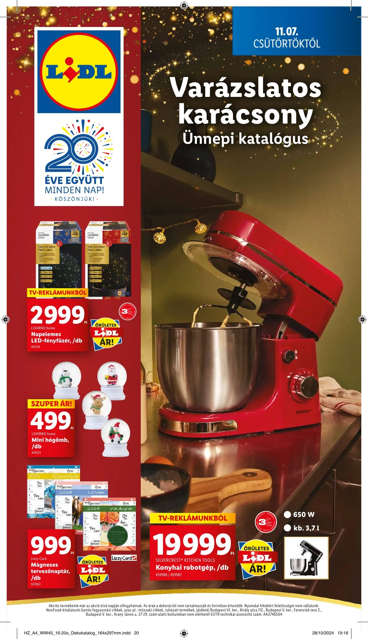Lidl akciós újság Unnepi dekoracio 11.07–11.07 – 20. oldal
