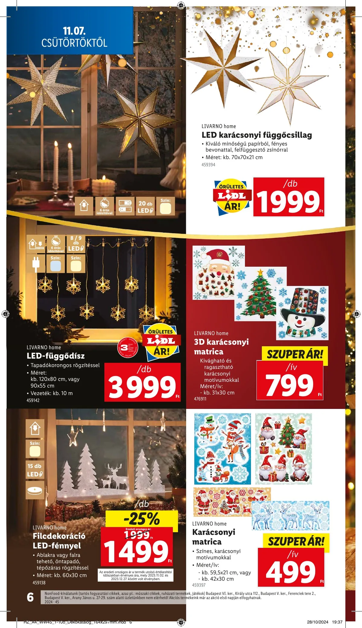 Lidl akciós újság Unnepi dekoracio 11.07–11.07 – 6. oldal
