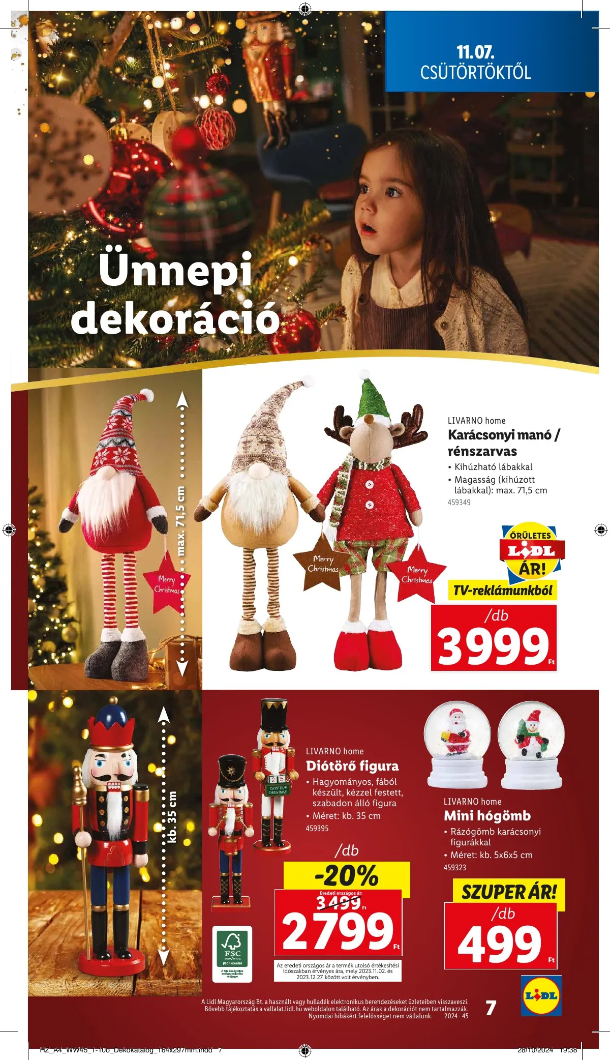 Lidl akciós újság Unnepi dekoracio 11.07–11.07 – 7. oldal