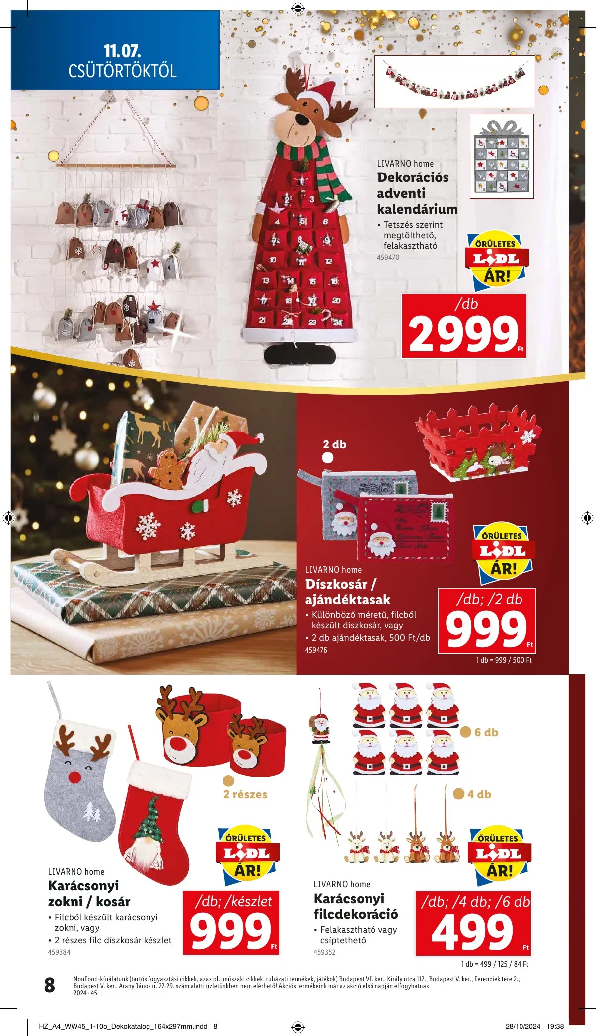 Lidl akciós újság Unnepi dekoracio 11.07–11.07 – 8. oldal
