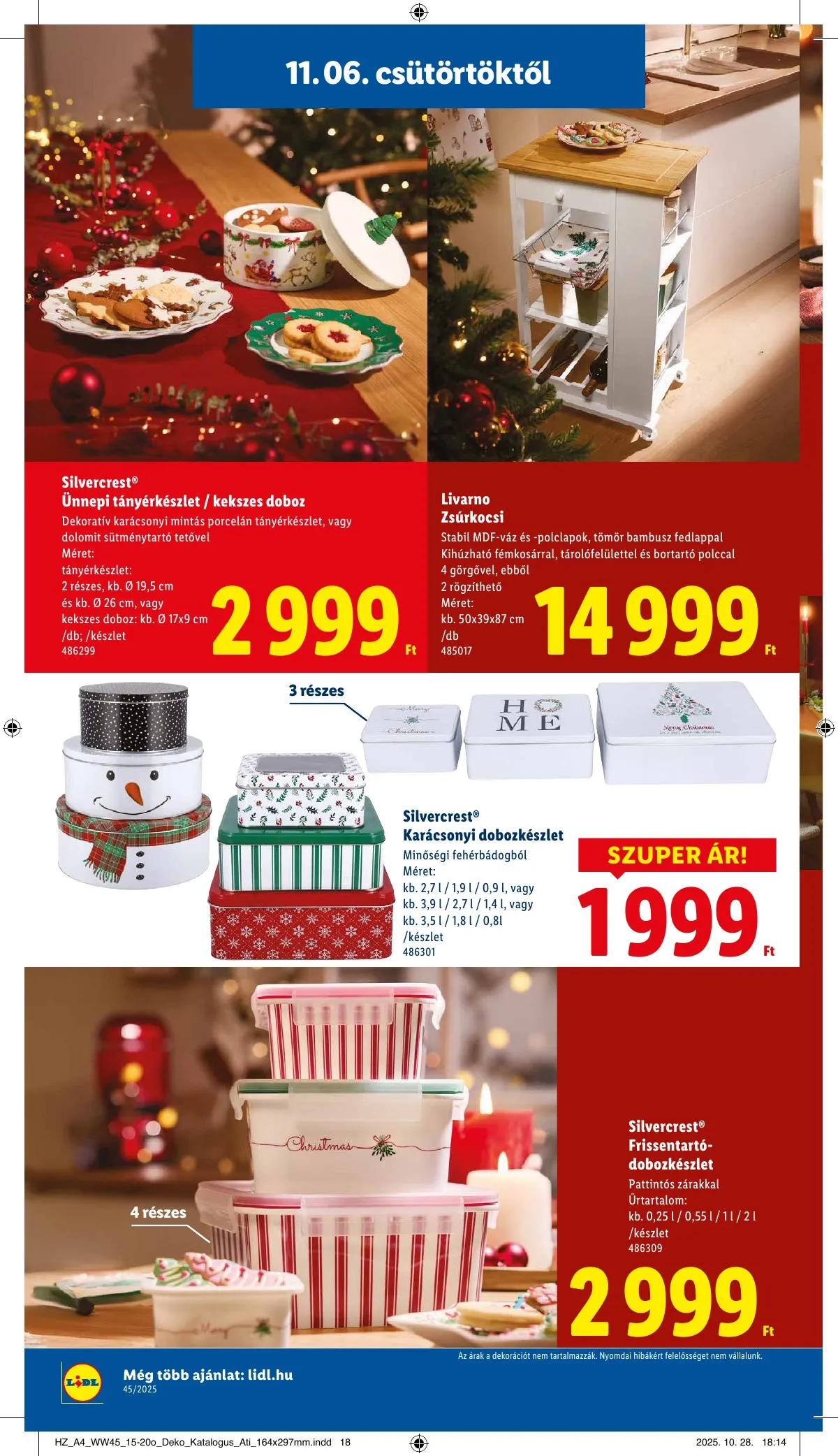 Lidl akciós újság Unnepi dekoracio 11.06–11.06 – 18. oldal