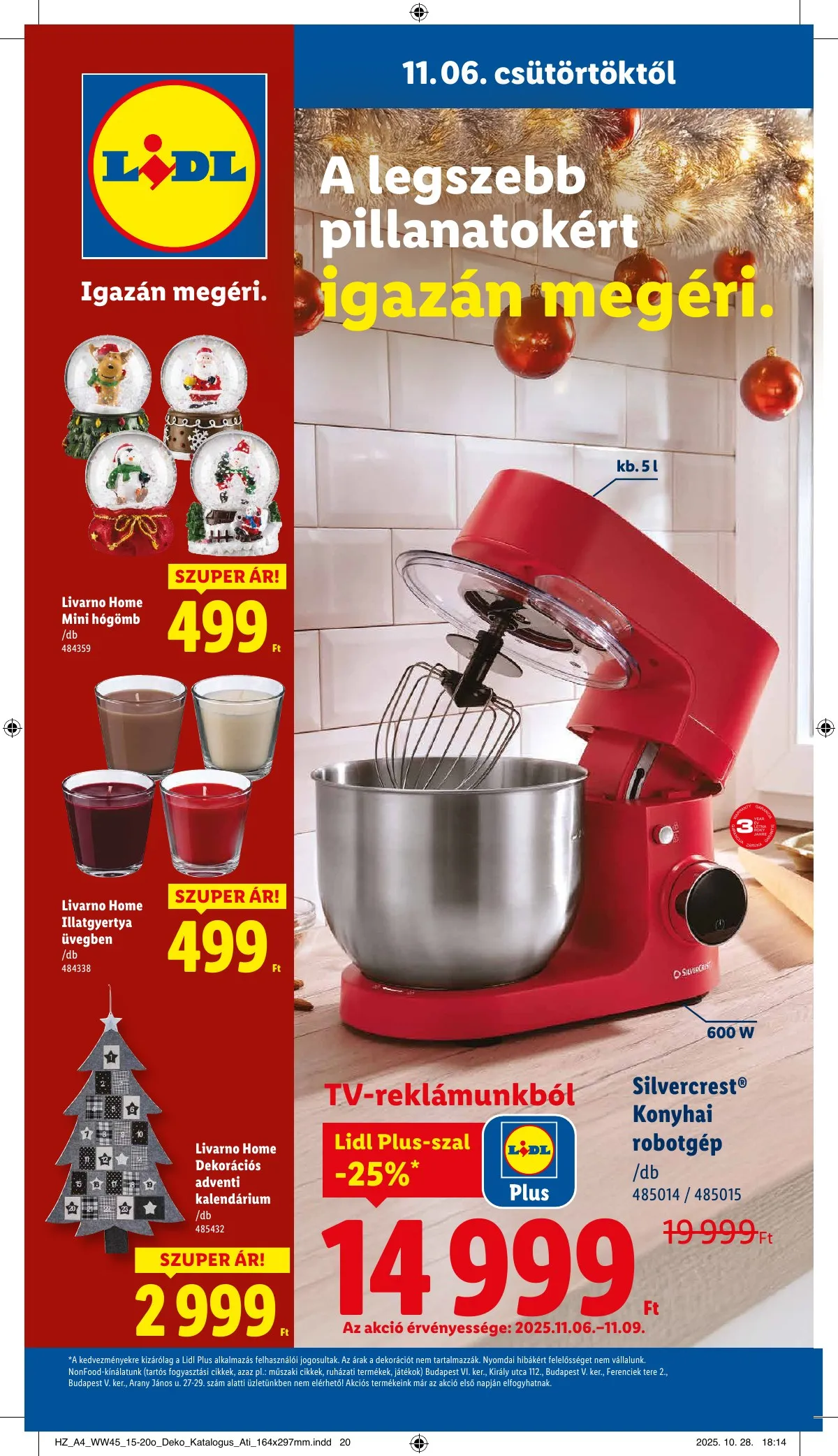 Lidl akciós újság Unnepi dekoracio 11.06–11.06 – 20. oldal