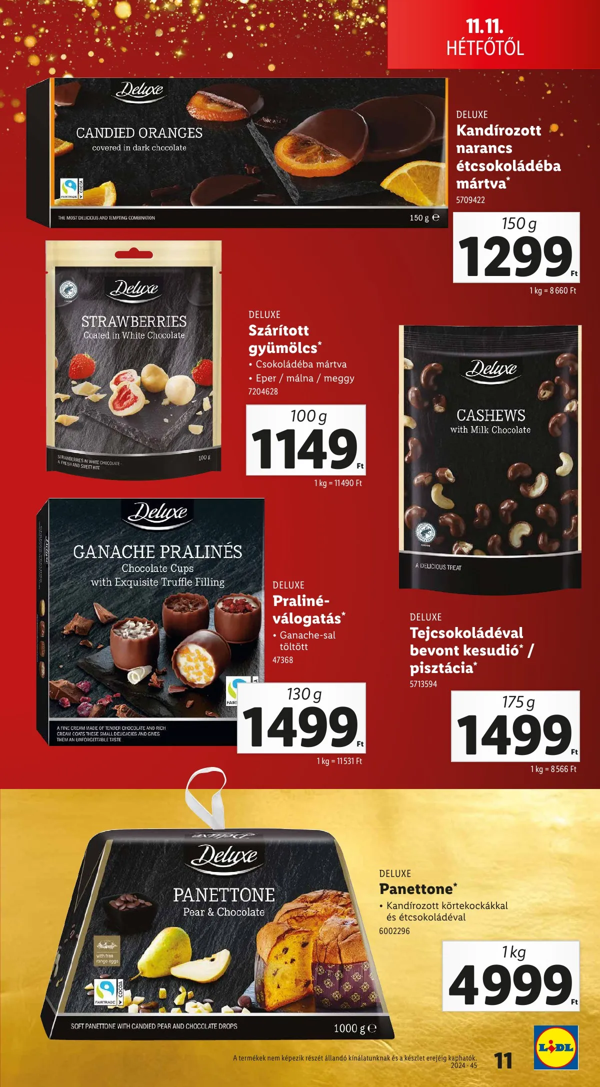 Lidl akciós újság Unnepi Deluxe 11.11–11.11 – 11. oldal