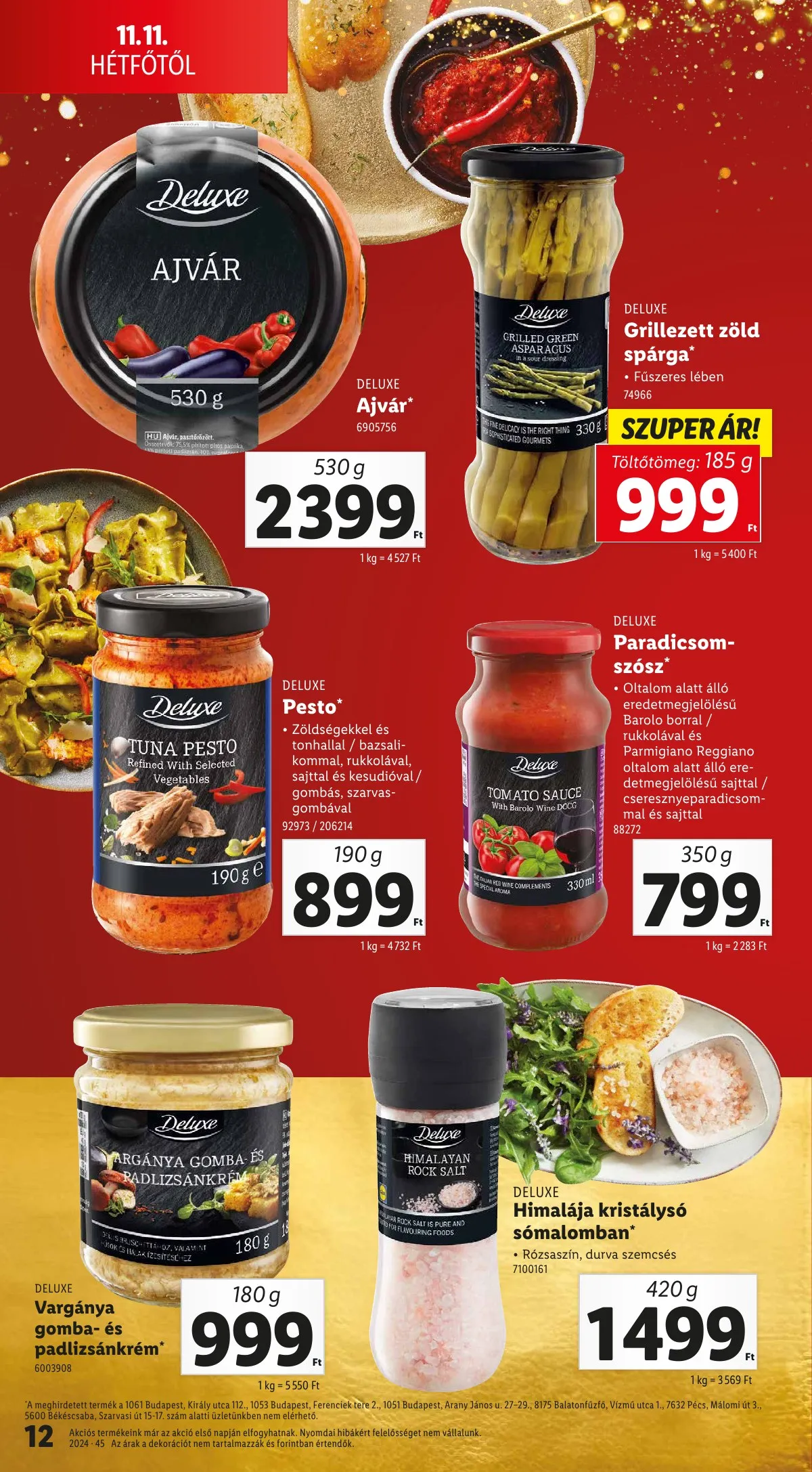 Lidl akciós újság Unnepi Deluxe 11.11–11.11 – 12. oldal