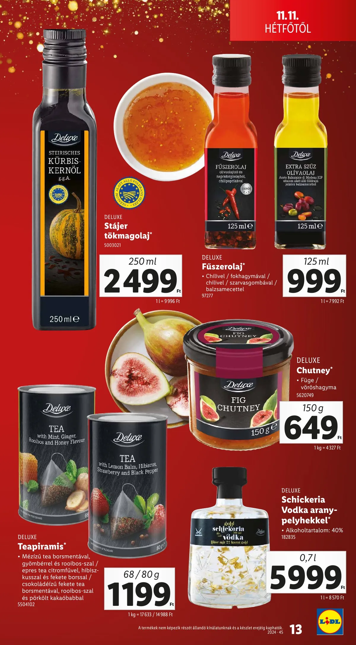 Lidl akciós újság Unnepi Deluxe 11.11–11.11 – 13. oldal