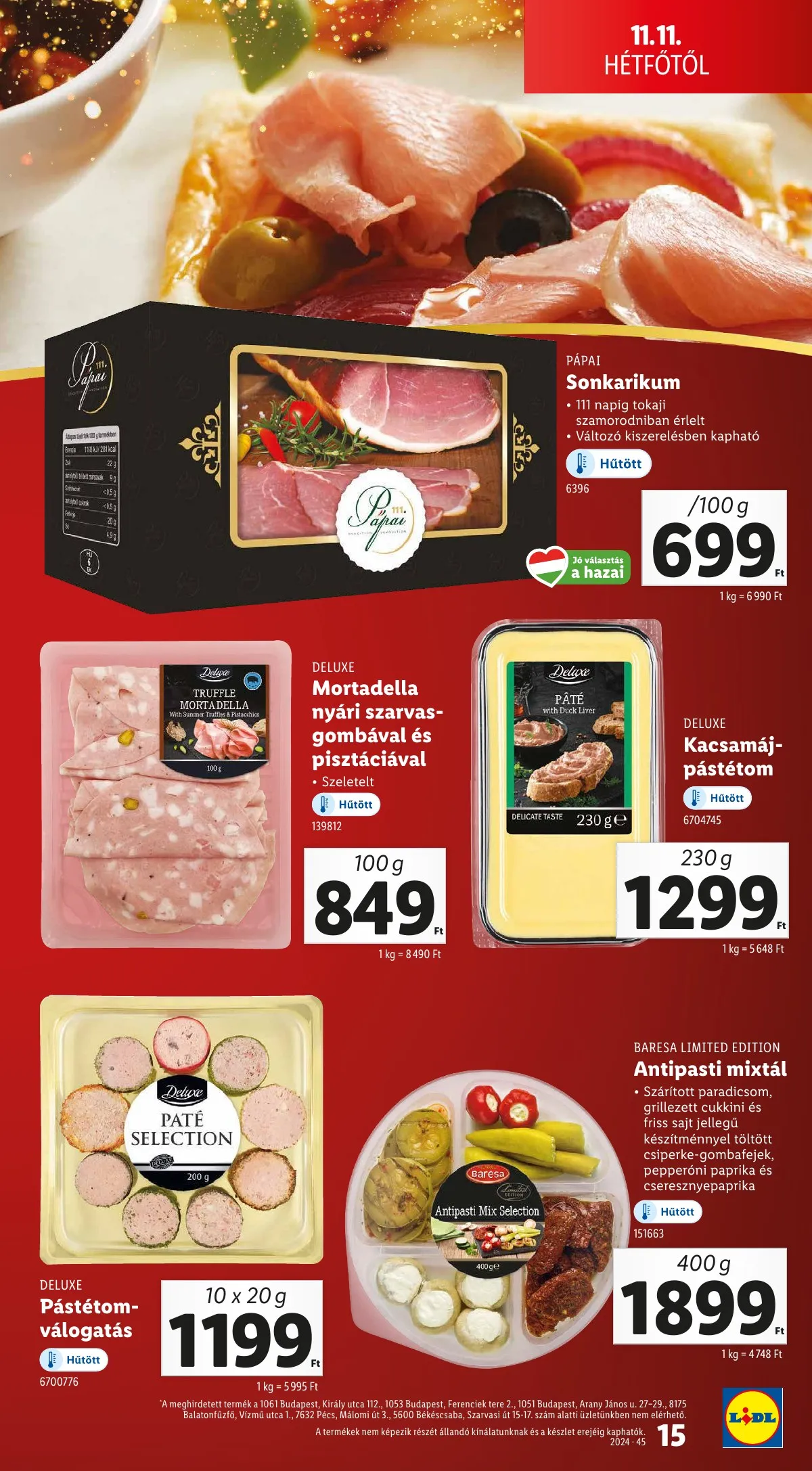 Lidl akciós újság Unnepi Deluxe 11.11–11.11 – 15. oldal