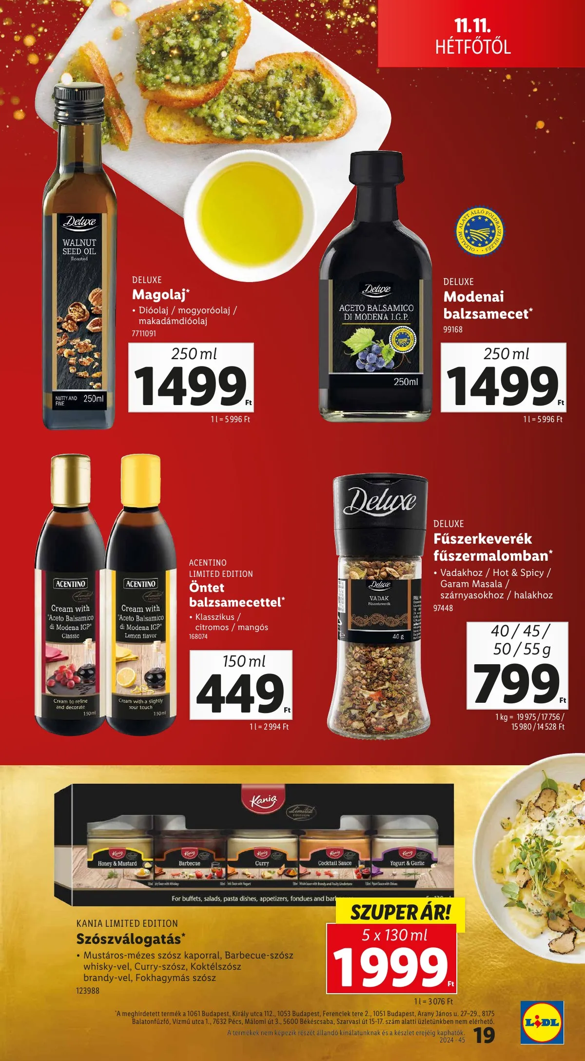 Lidl akciós újság Unnepi Deluxe 11.11–11.11 – 19. oldal